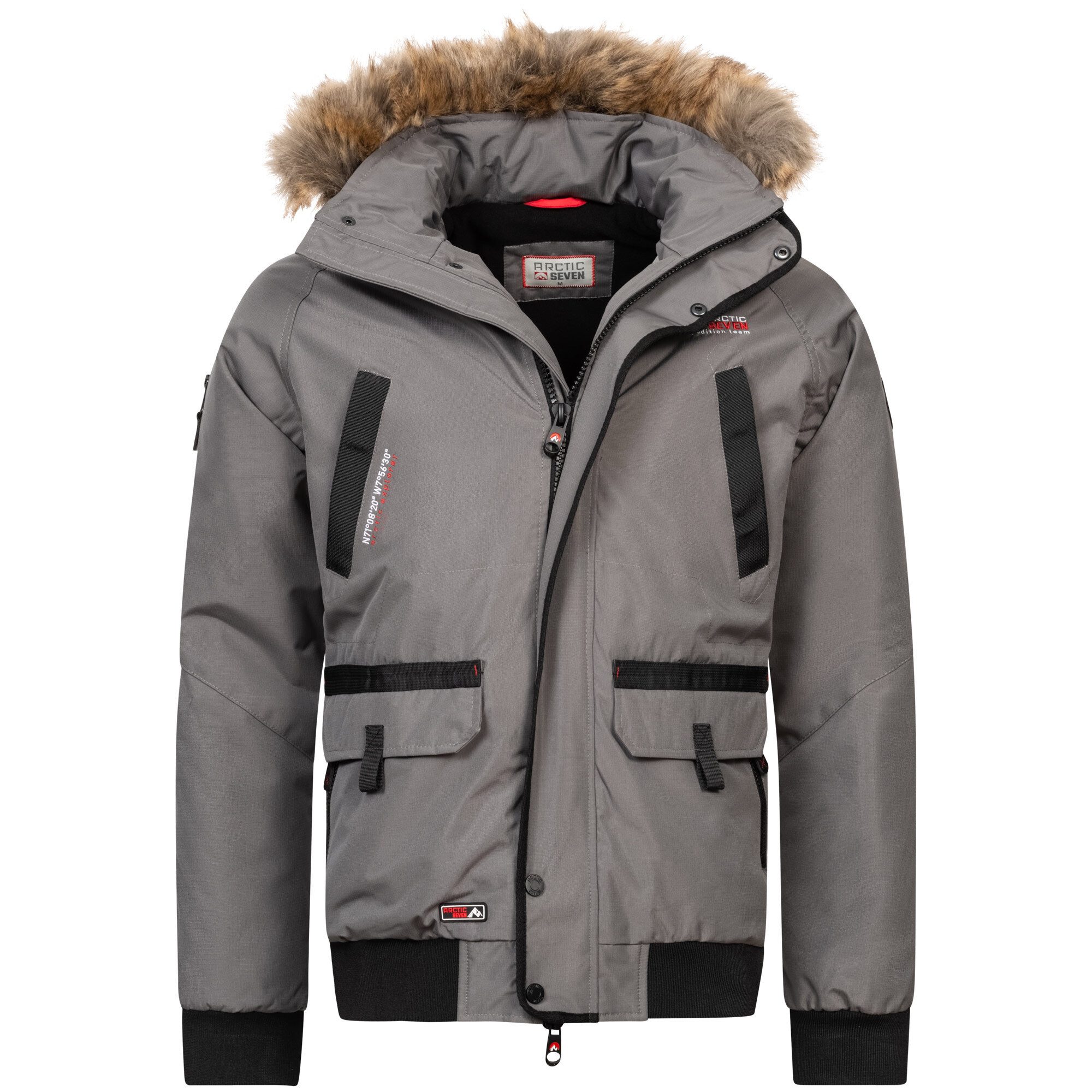 Arctic Seven Winterjacke ASArthuro mit abnehmbarer Kapuze und abnehmbarem Kunstfell