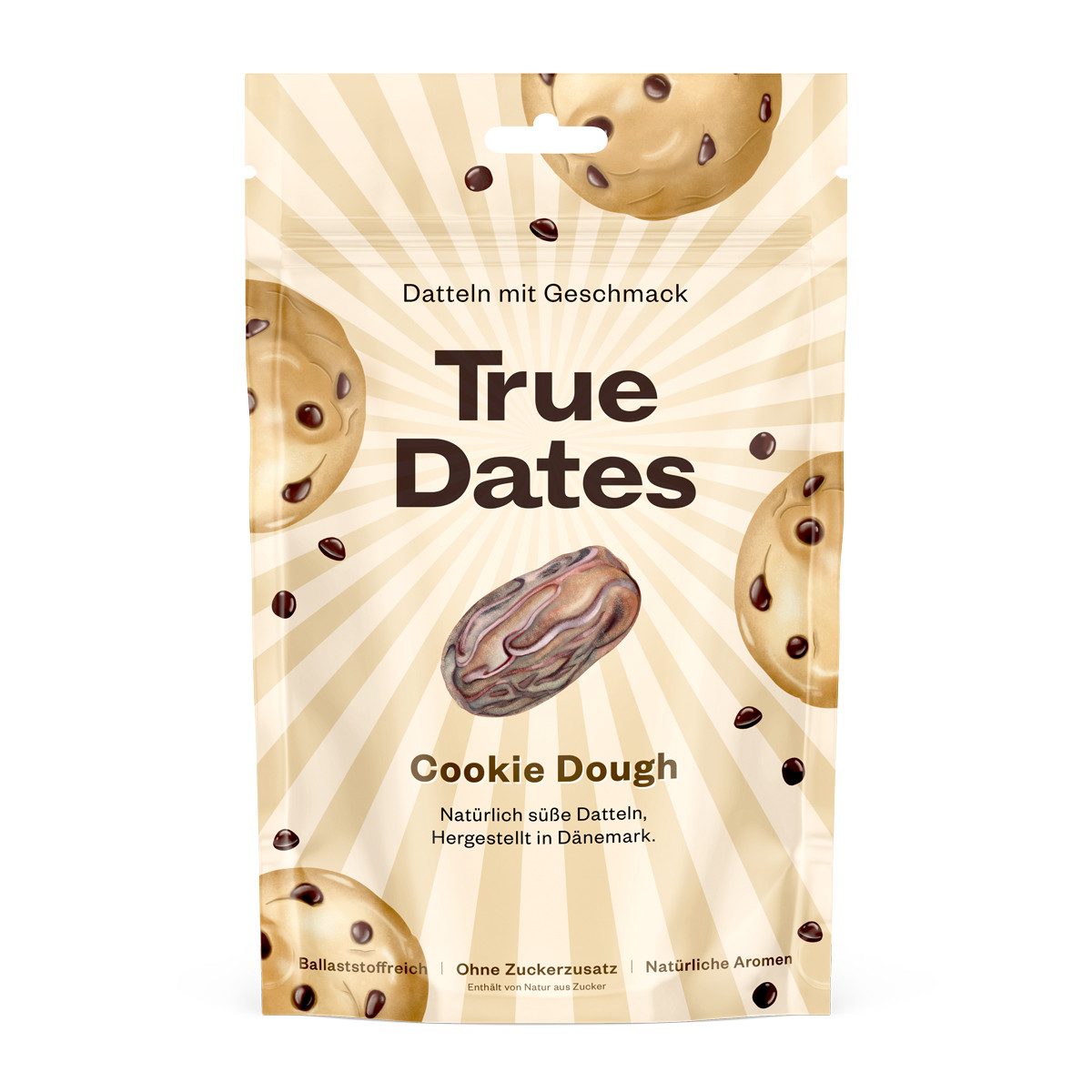 True Dates Süßigkeit, True Dates Datteln Cookie Dough natürlich süße weiche Datteln 100g