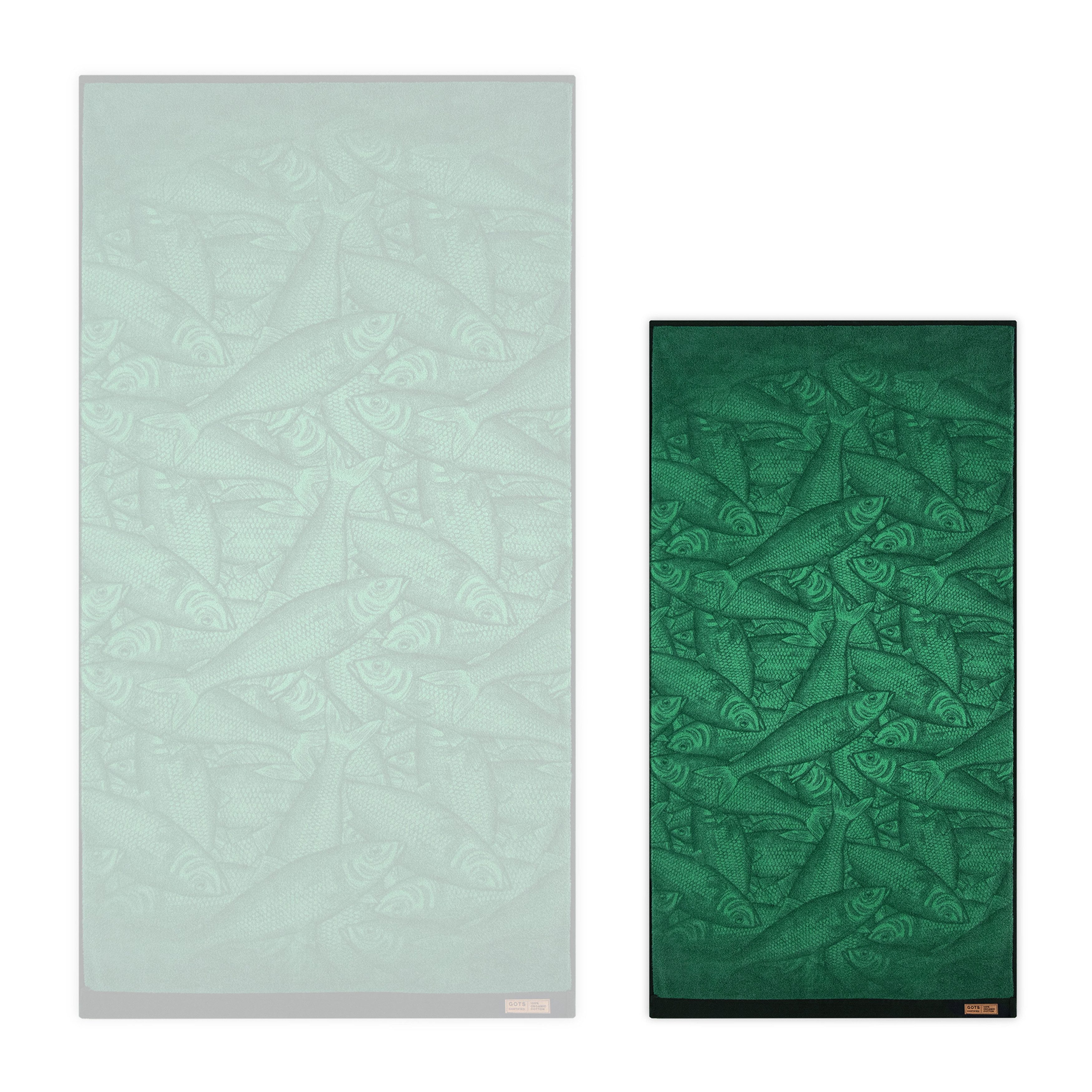 Zwoltex Handtücher Grüne Schwärme Gästehandtuch 600 g/m² – Fluss & See Motiv, (50x100 cm 60° waschbar OEKO-TEX 100% GOTS BW), Realistisches Naturmotiv auf dichtem Baumwollstoff