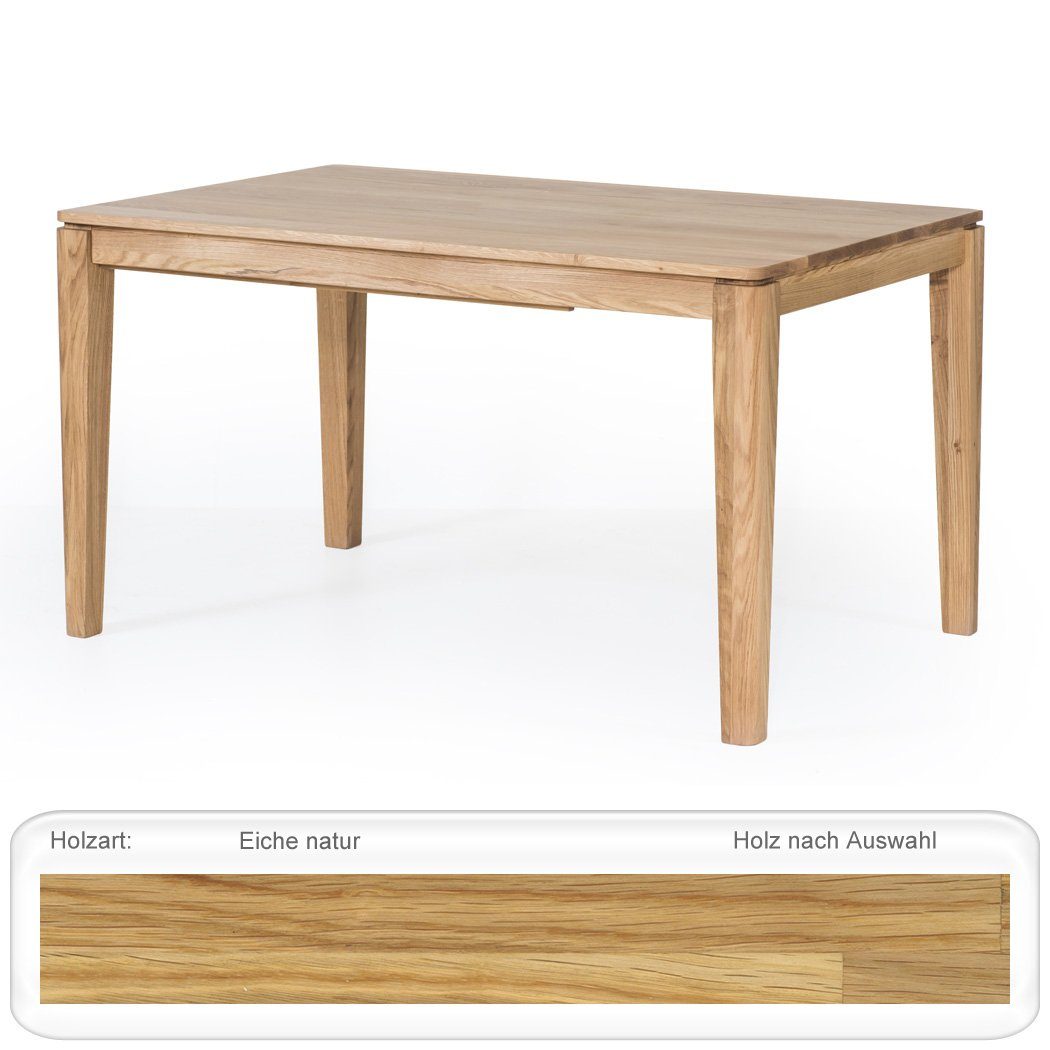 expendio Essgruppe Horand, (komplette Tischgruppe, Stühle + Spar-Set, 5-tlg), Tisch cm Scarlett massiv natur Eiche Kiana 160x210x90 nougat