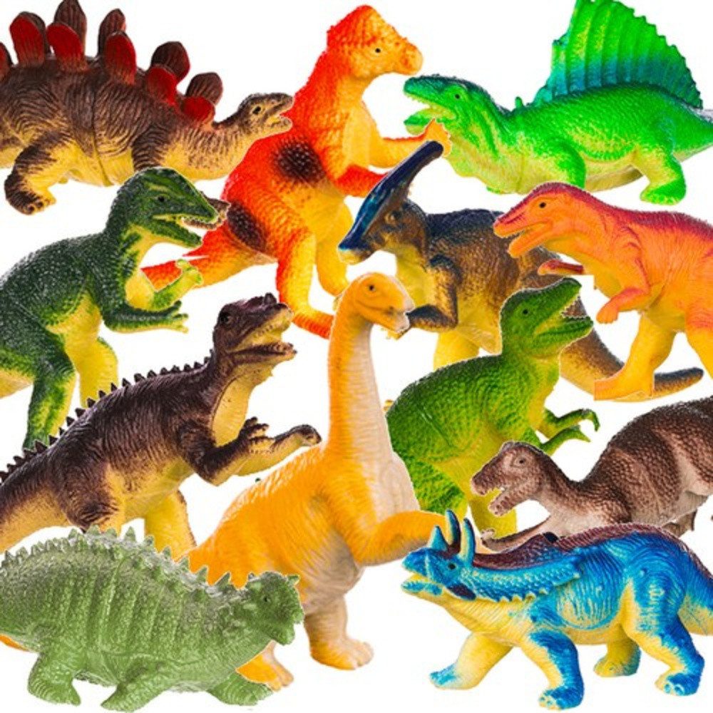 KRUZZEL Spielfigur Dinosaurier Kinderspielzeug, (Spar-Set, 1-tlg., Dino Fans Tiere), 12 Dinosaurierfiguren