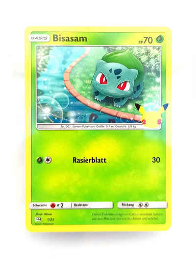 The Pokémon Company International Sammelkarte Pokemon Karte Bisasam 01/25 25th Jubiläum