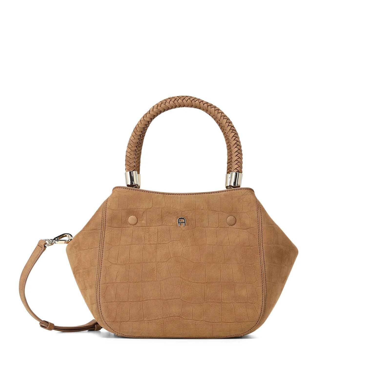 AIGNER Henkeltasche Carré Soft Croco M