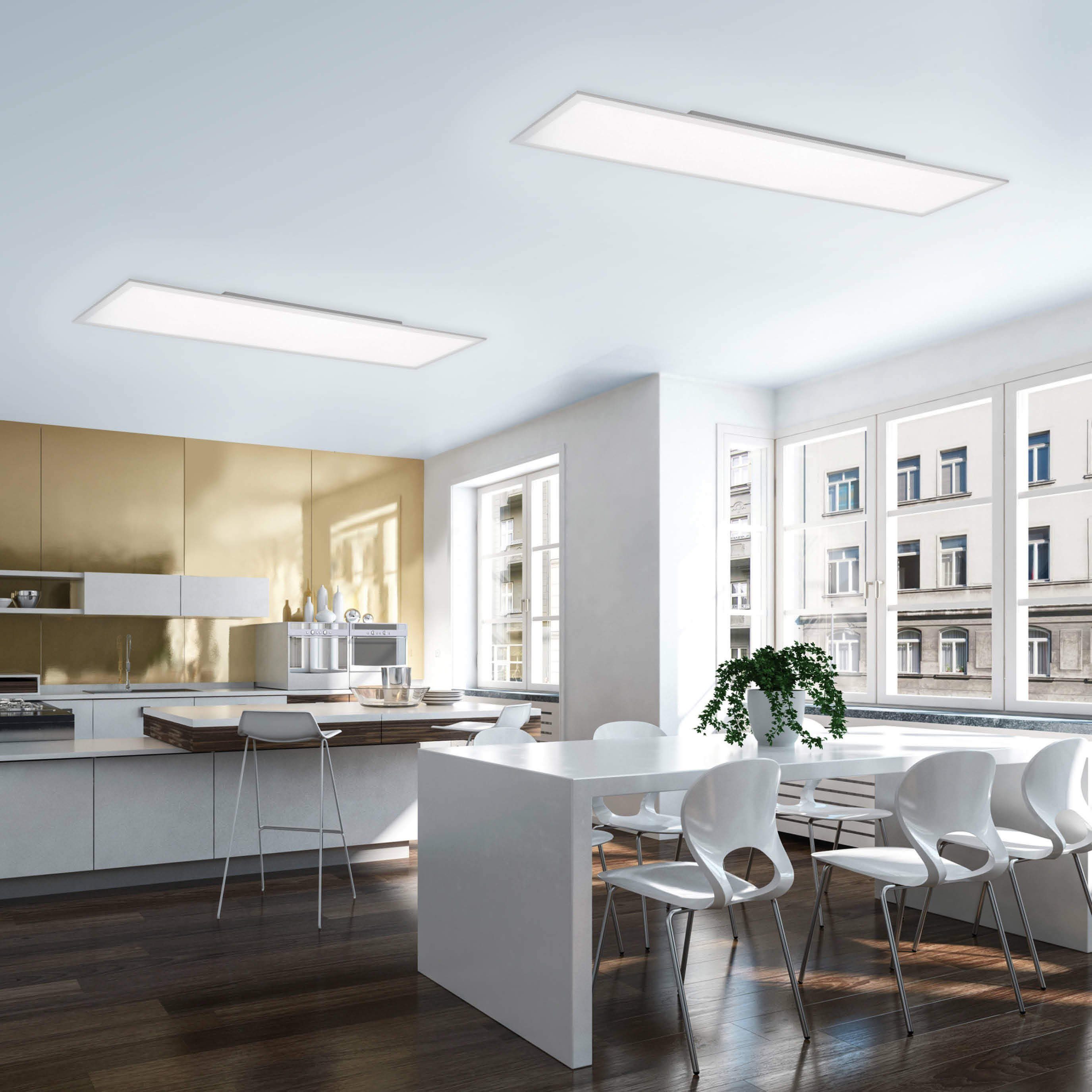 SellTec LED-Leuchte Büro Leuchtmittel, LED Panel Smarte per tageslichtweiß, Deckenlampe Fernbedienung, mit dimmbar, 120x30cm, dimmbar