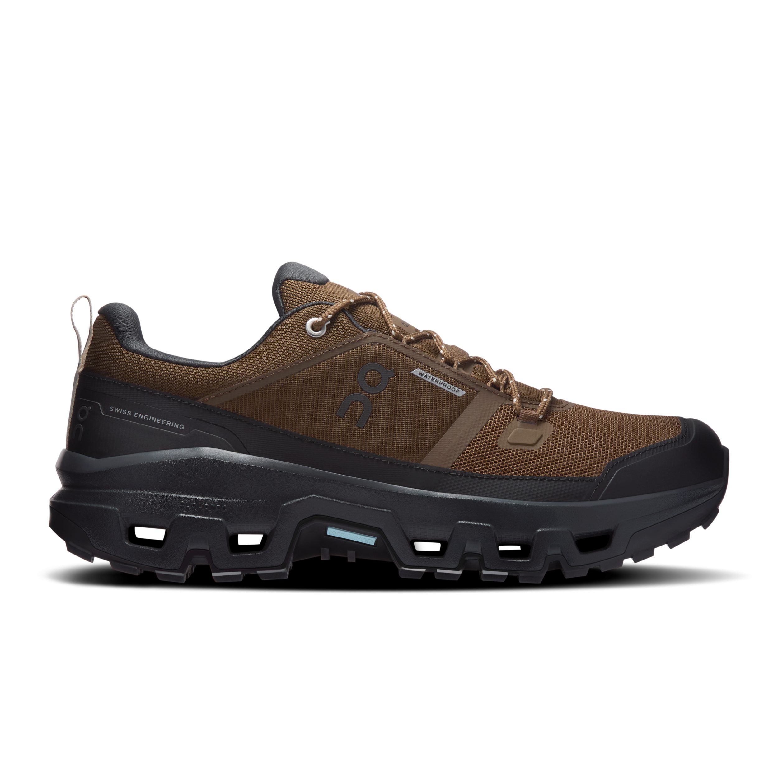 ON RUNNING Cloudrock Low WP EARTH / BLACK Wanderschuh
