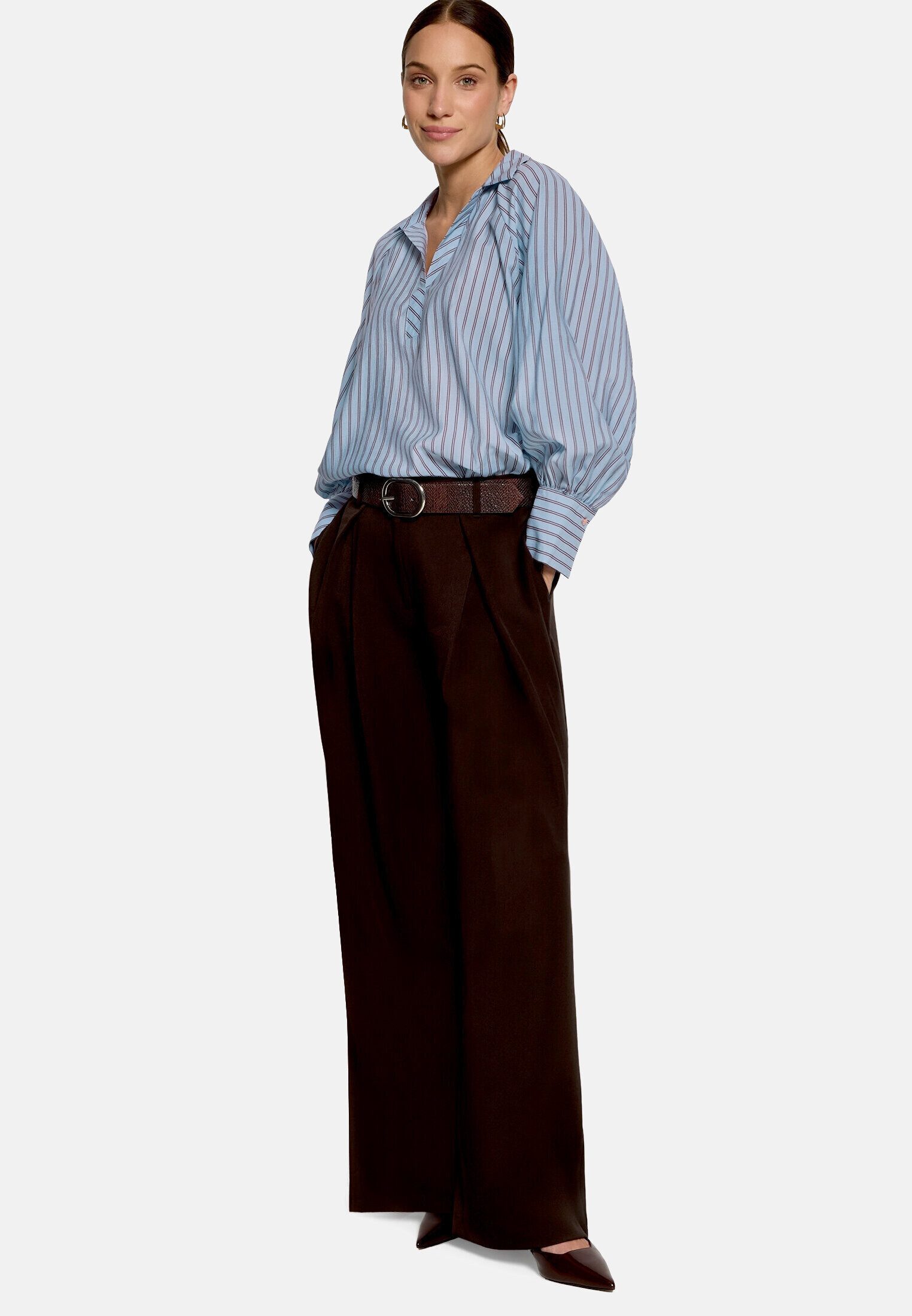 Zero Klassische Bluse Damen mit Kragen
