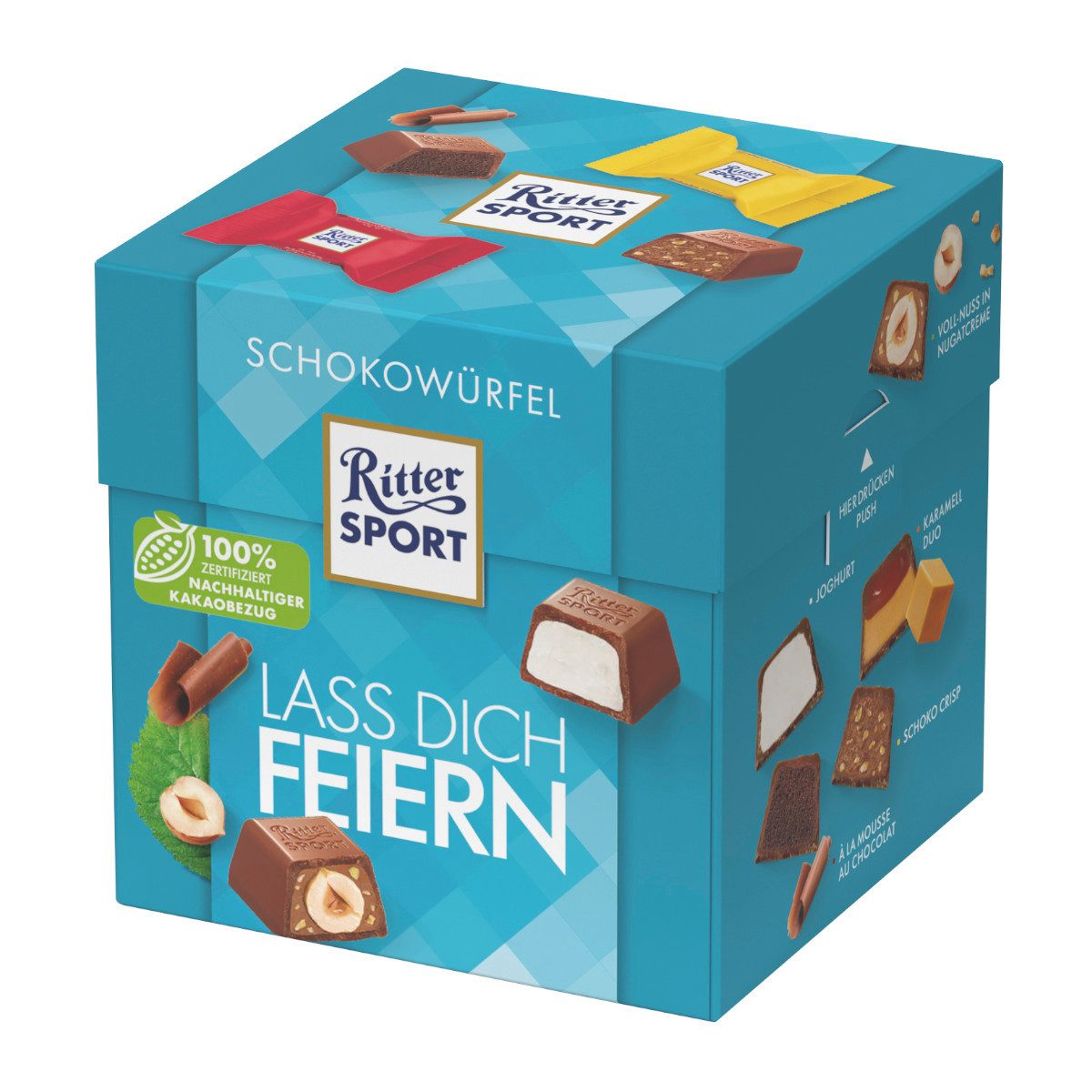 Ritter SPORT Schokolade, Ritter Sport Schokowürfel Lass Dich Feiern 22er Packung 176g