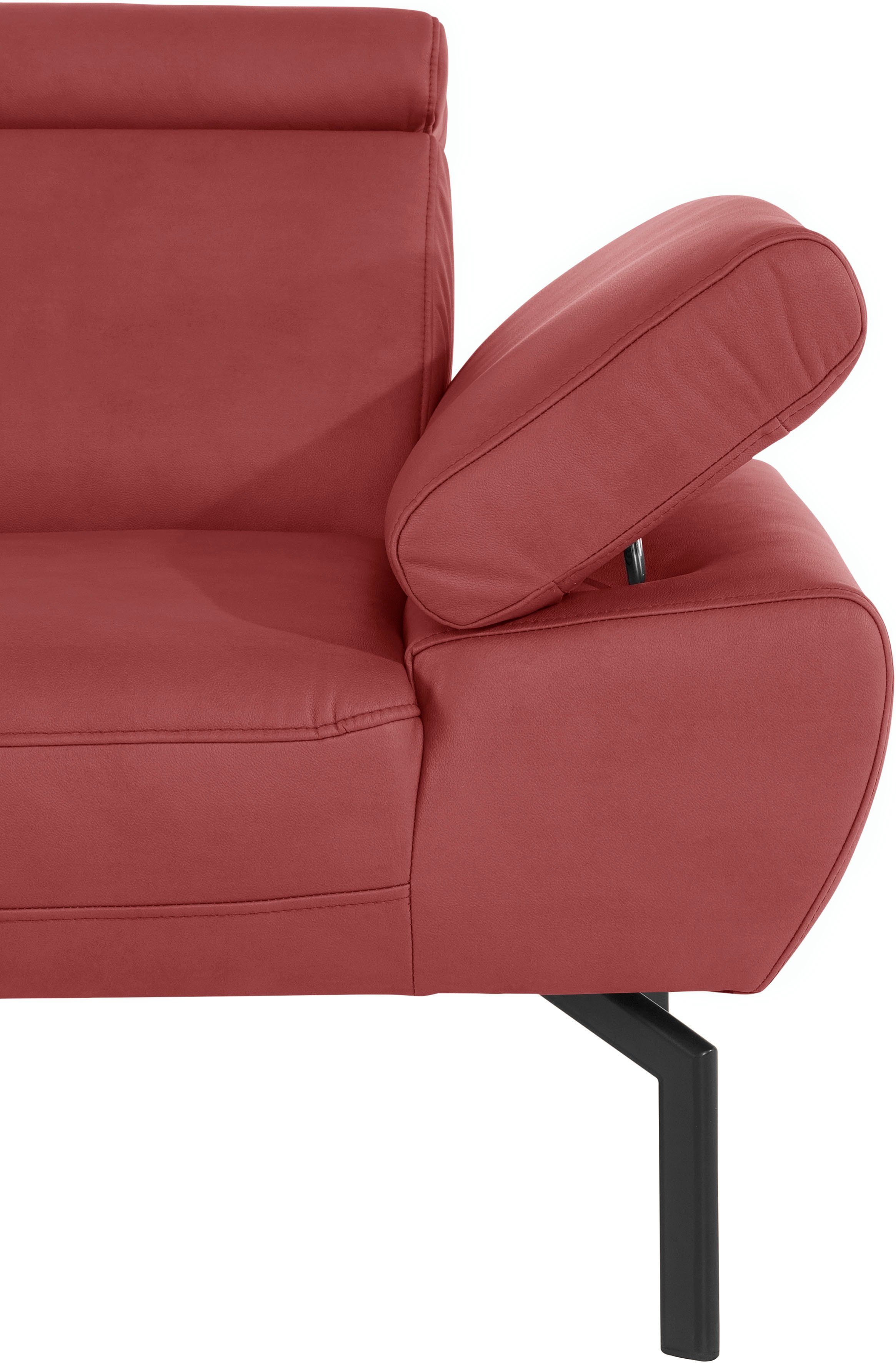 wahlweise Style Lederoptik mit Luxus, Places 2-Sitzer in of Luxus-Microfaser Rückenverstellung, Trapino