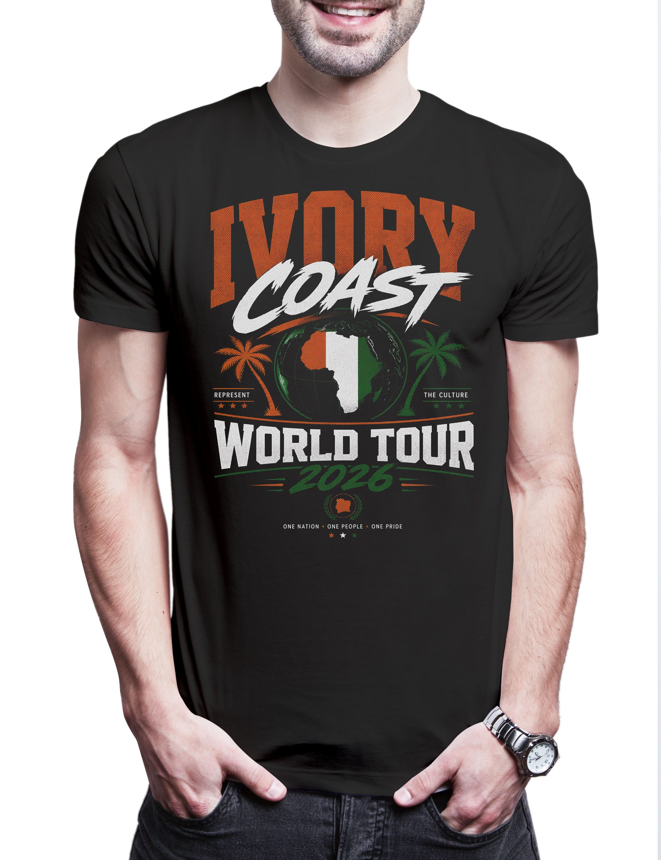 Urban Backwoods Print-Shirt Team Ivory Coast 1 Herren T-Shirt Elfenbeinküste Fußball WM Soccer (1-tlg) Football Turnier 2026 Weltmeisterschaft