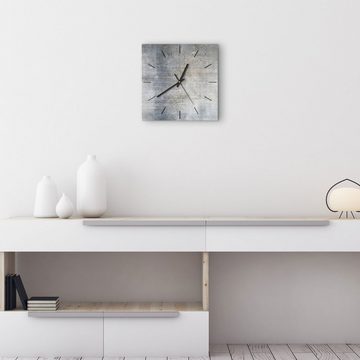 DEQORI Wanduhr 'Unverputzte Zementtextur' (Glas Glasuhr modern Wand Uhr Design Küchenuhr)