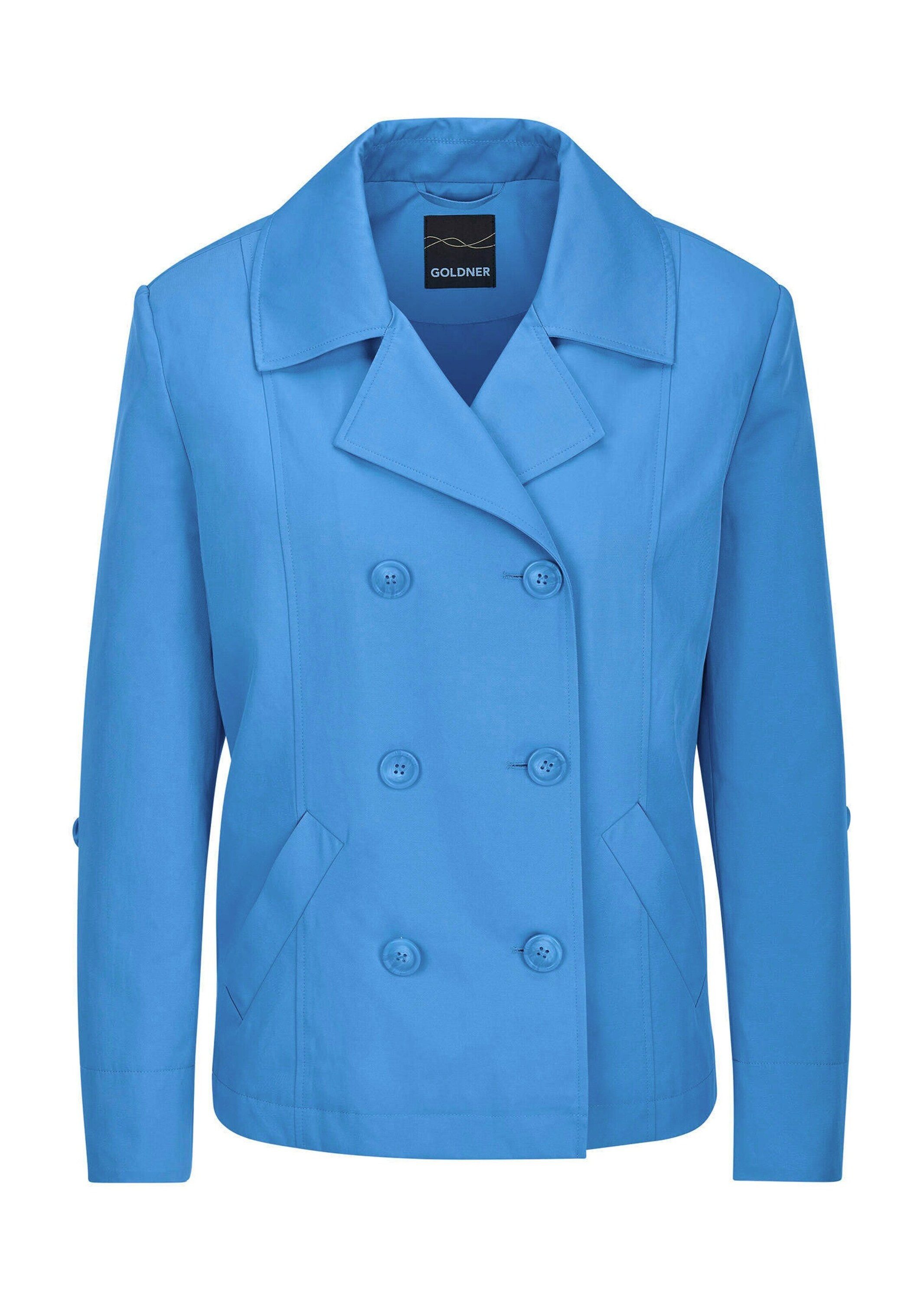 GOLDNER Jerseyblazer Elegante Kurzjacke mit Reverskragen Baumwolljacke mit Revers, Taschen, Ziernähten und Langarm