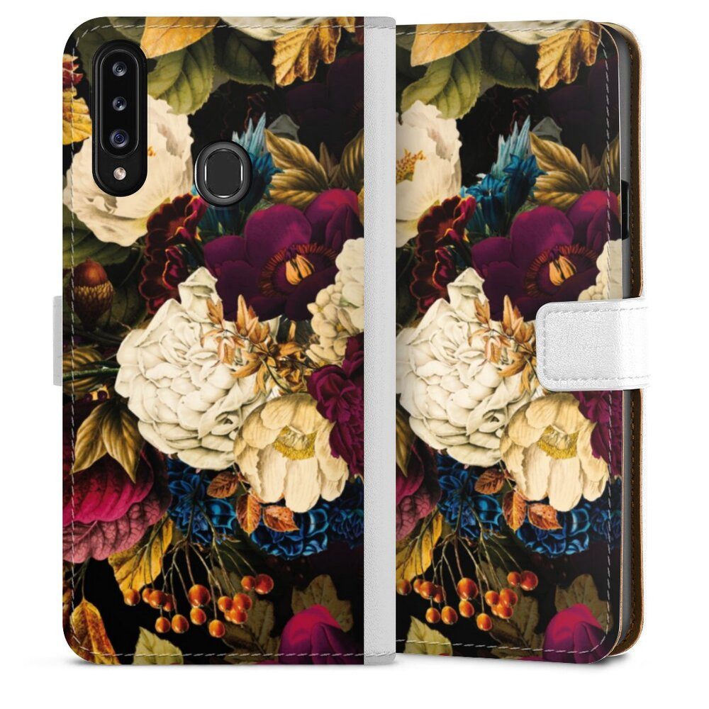 Handyhülle Vintage Blumen Muster Dark Vintage Flowers