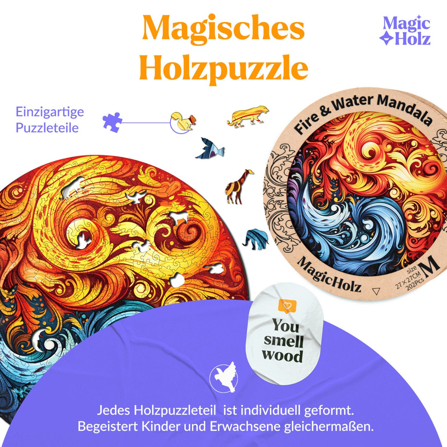 MagicHolz Puzzle MagicHolz Feuer und Wasser günstig online kaufen