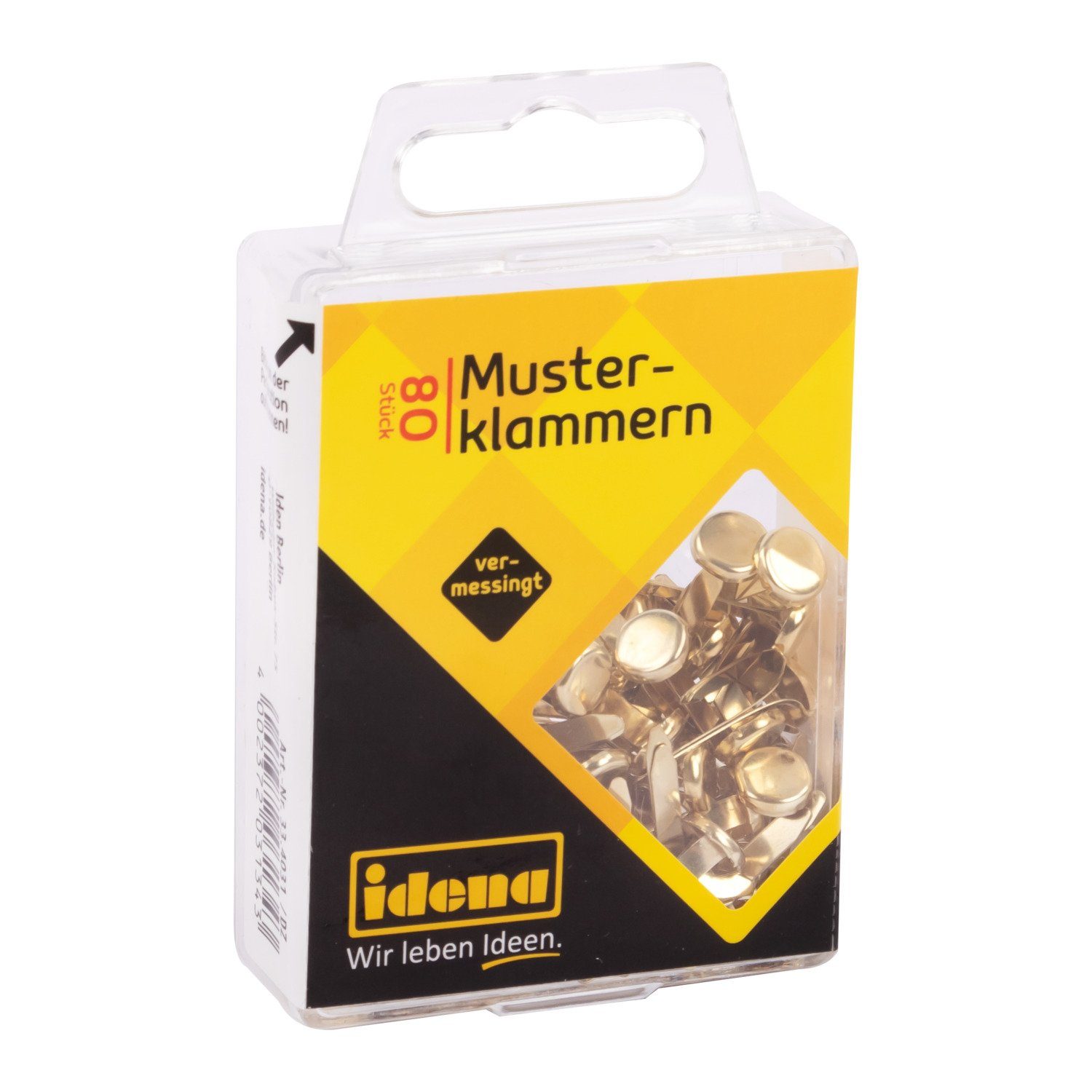 Idena Dekoklammer Idena 334031 - Musterklammern, 80 Stück, vermessingt