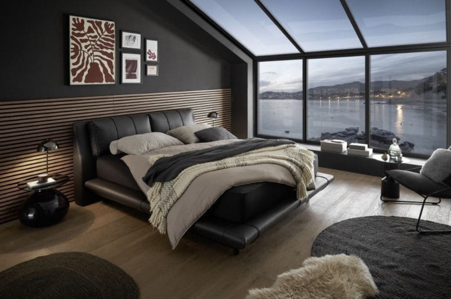 ED EXCITING DESIGN Boxbett Midnight 180x200 inkl. 9 Zonen-Tonnentaschen-Federkern & Bettkasten (ohne Topper), inkl. 9-Zonen Tonnentaschenfederkernmatratze & Bettkasten