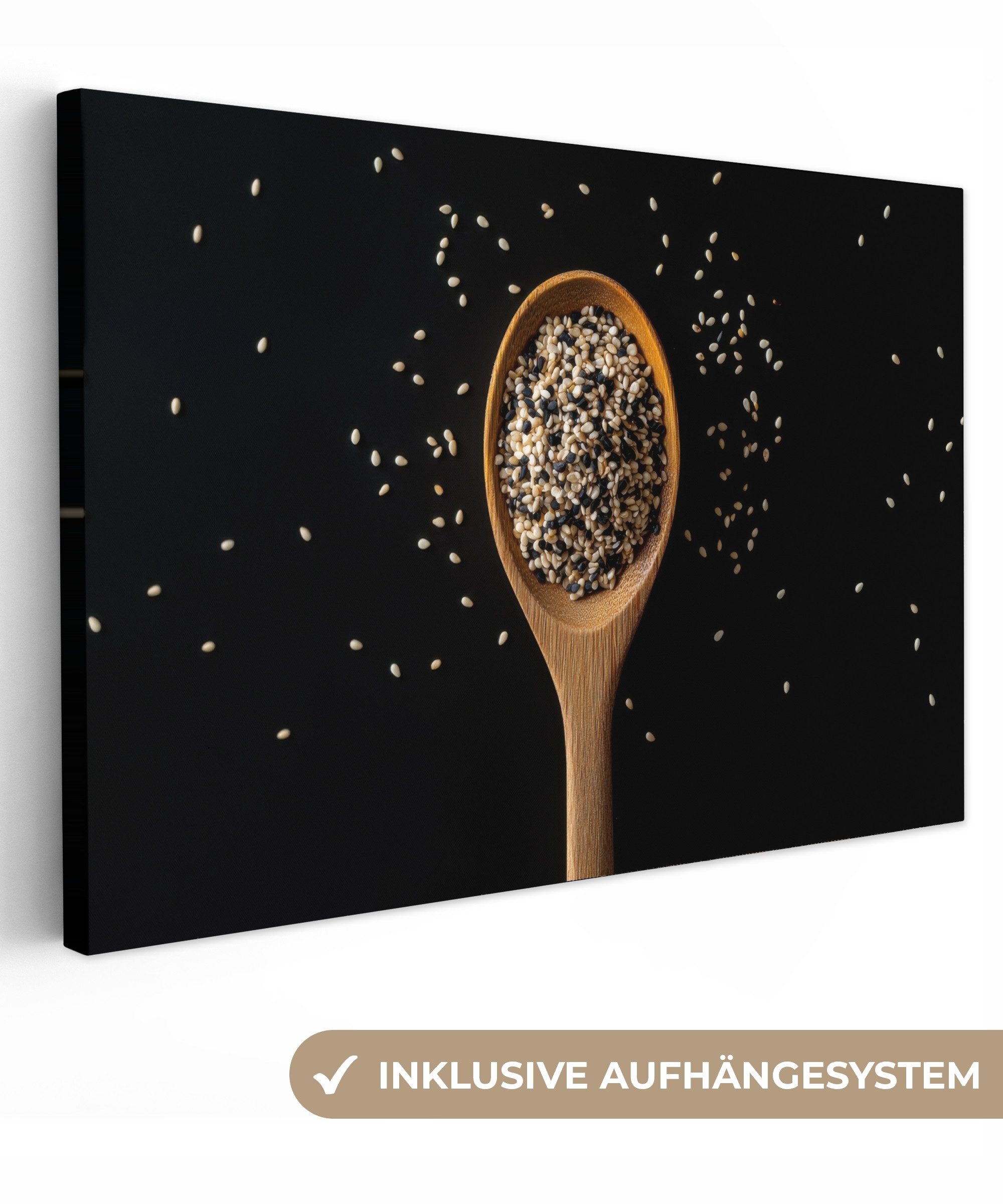 OneMillionCanvasses® Leinwandbild Sesam - Löffel - günstig online kaufen