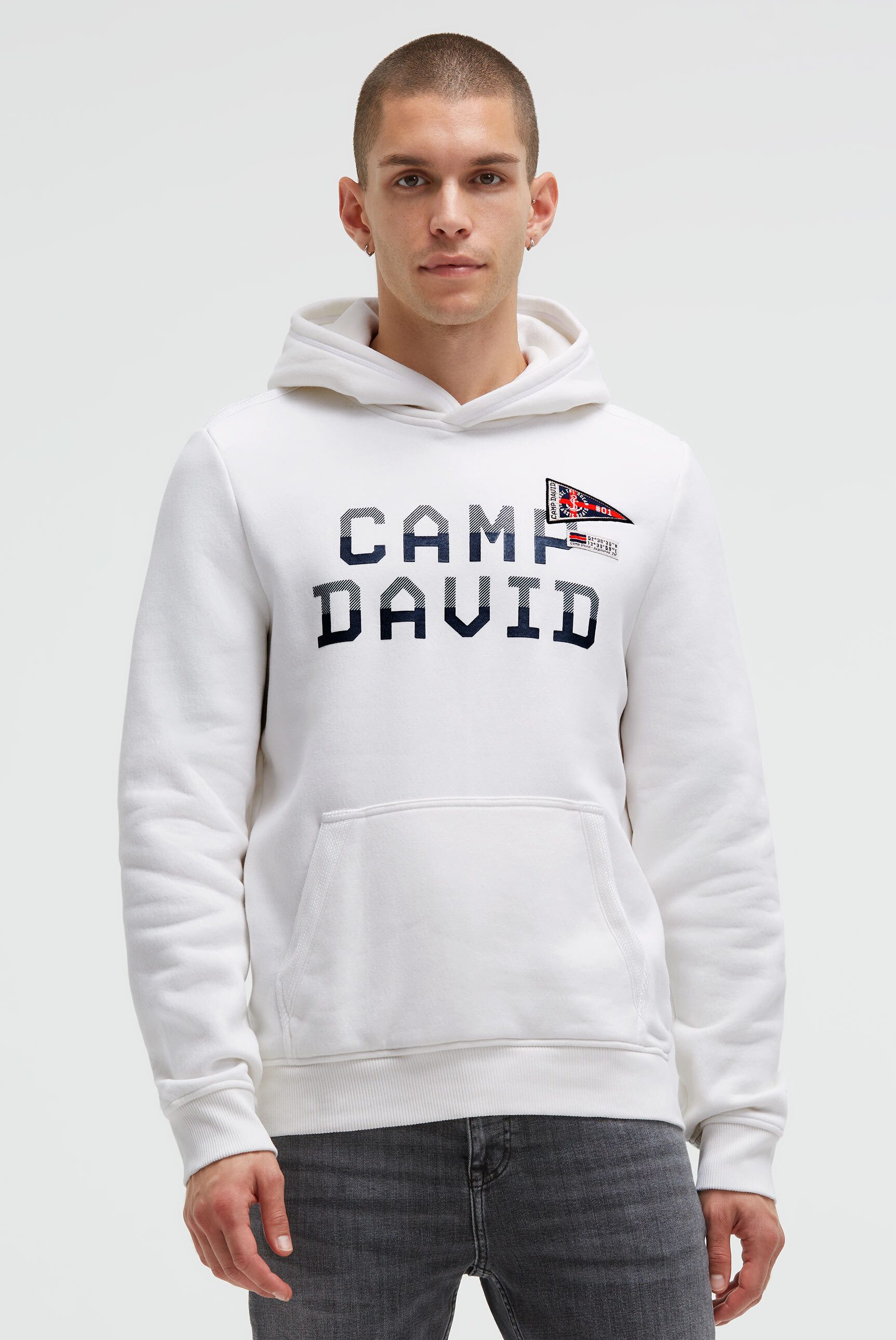 CAMP DAVID Kapuzensweatshirt mit Rippbündchen