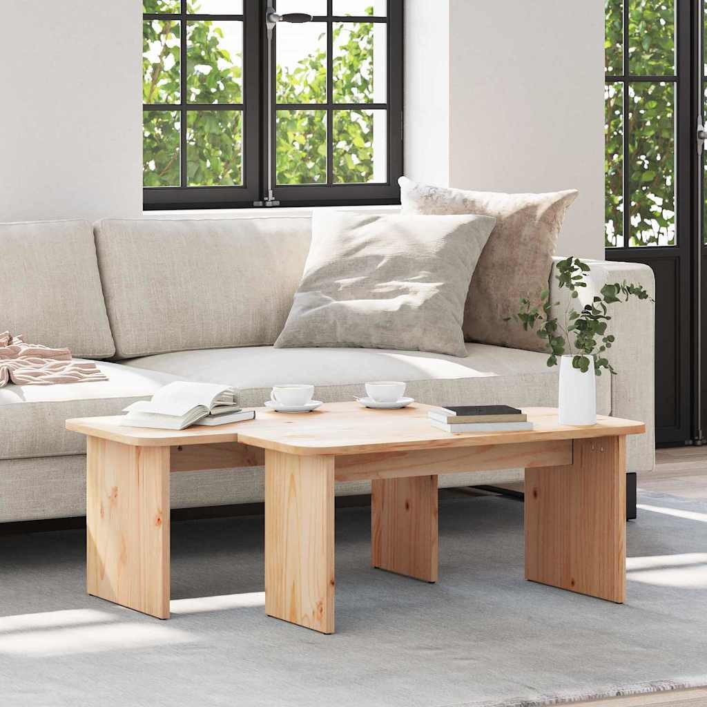 vidaXL Couchtisch Couchtisch 2 stk. Natur 100 x 69 x 35,5 cm Massivholz Kiefer (2-St)