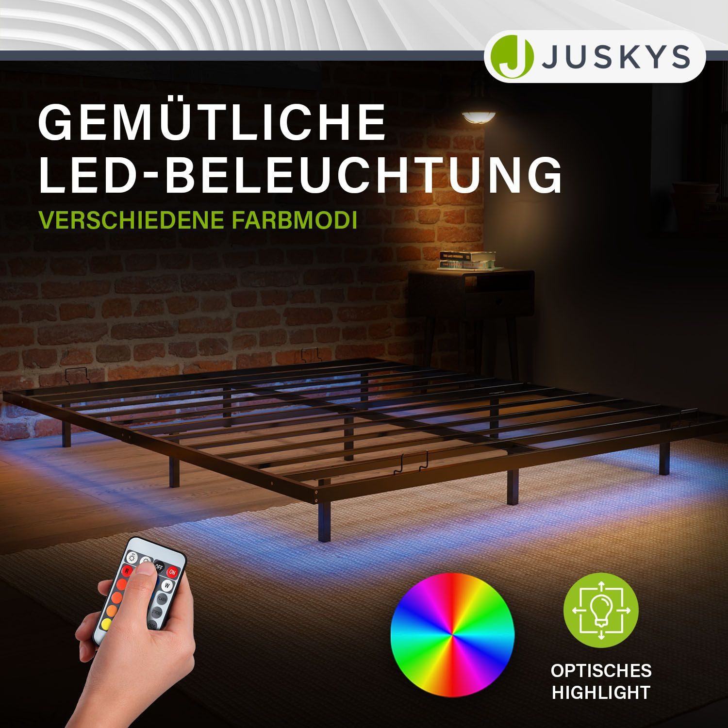 Juskys Metallbett Palamos, 180x200 cm mit günstig online kaufen