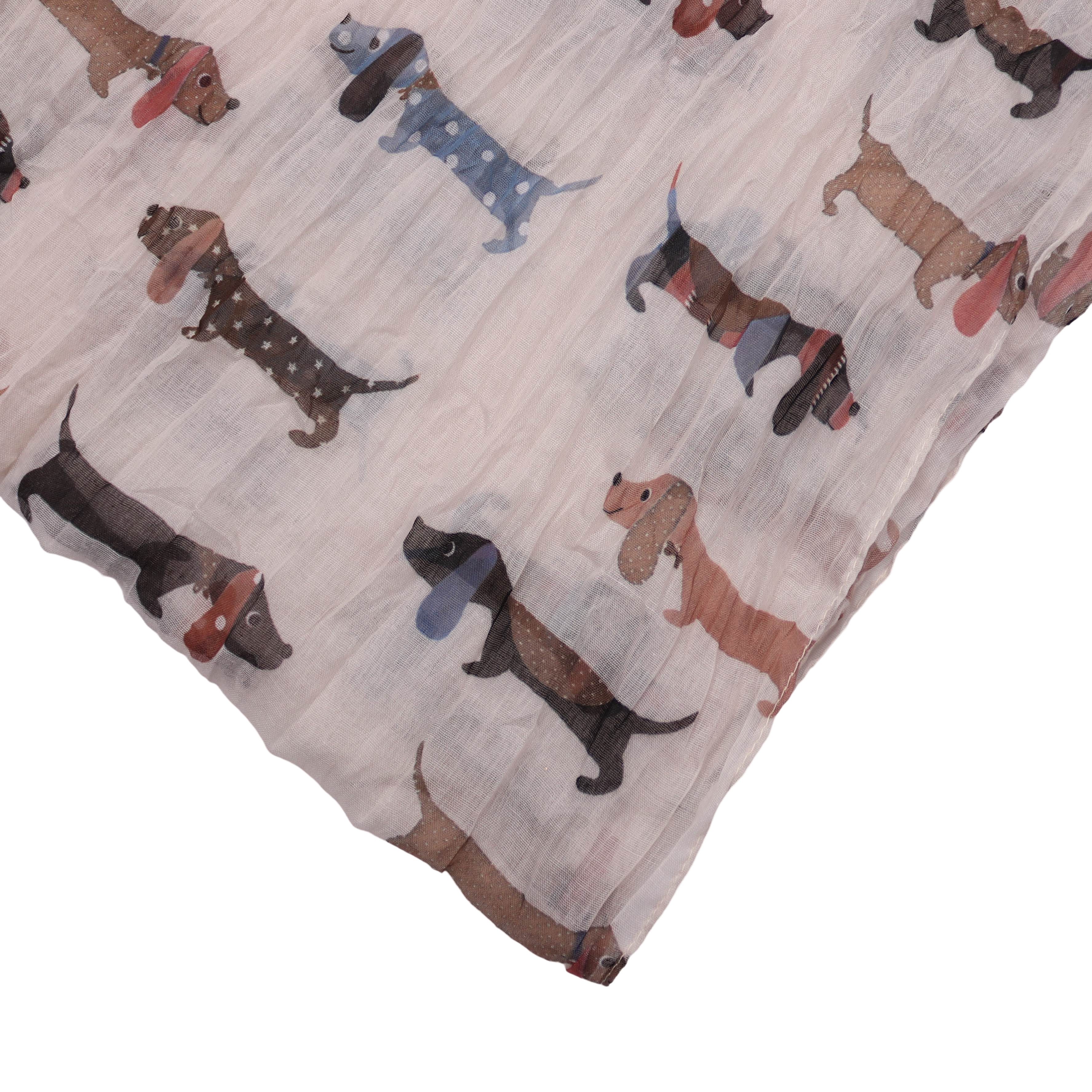 MIRROSI Loop Weicher Damen-Loopschal mit Dackel-Muster, Schlauchschal, (ca.45x75cm, zweimal um den Hals wickelbar), Damen Halstuch ideal für Frühling, Sommer od – Bild 2 von 4