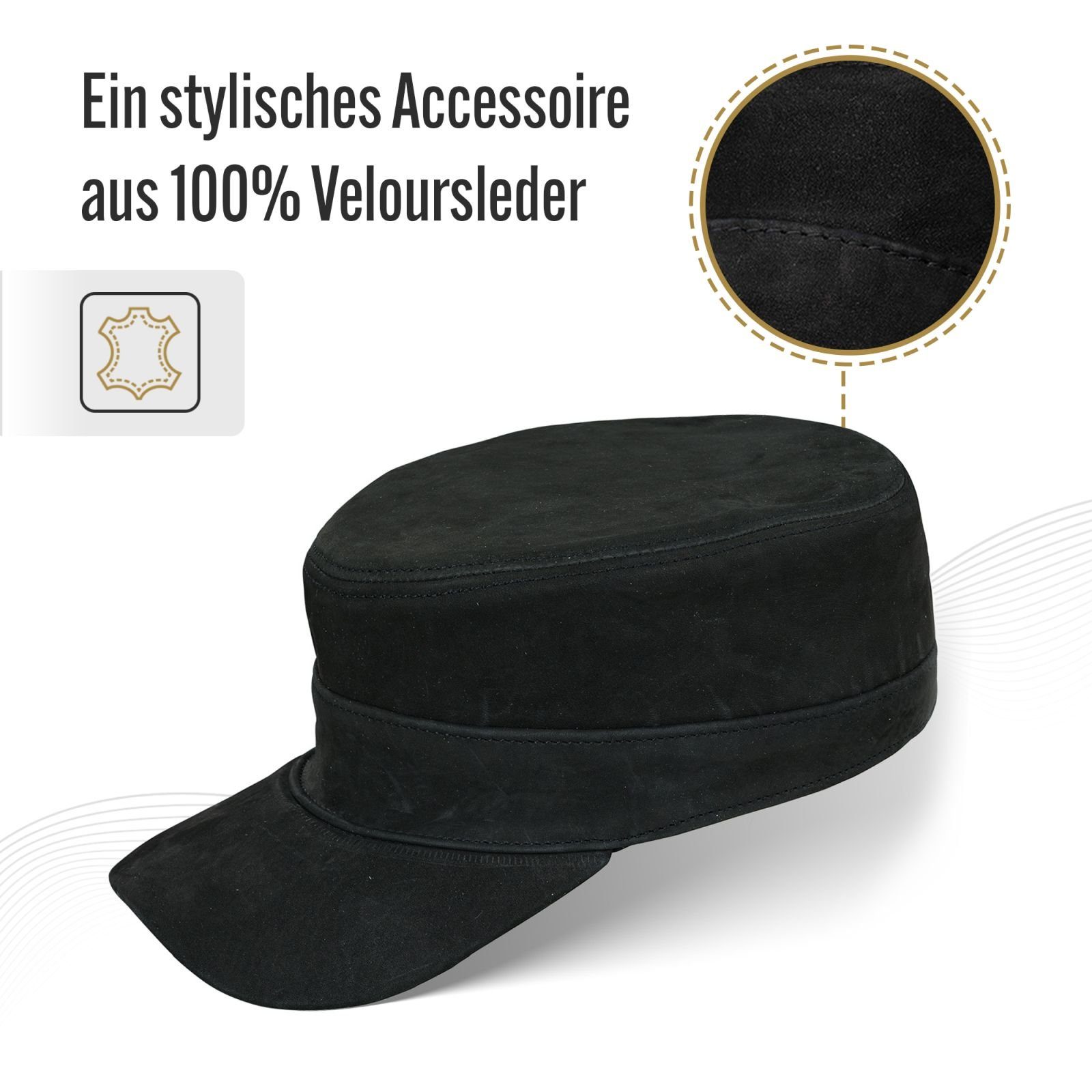 BLACK FOREST FOX Cowboyhut Herren Leder CUBA Cap Hut Schirmmütze in versch. günstig online kaufen