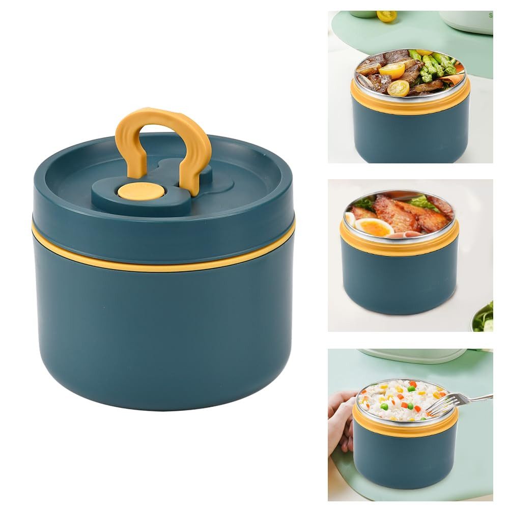 Agger Thermoschüssel Thermobehälter für Essen 520ml, Warmhaltebehälter aus Edelstahl, mit Löffel und Deckel