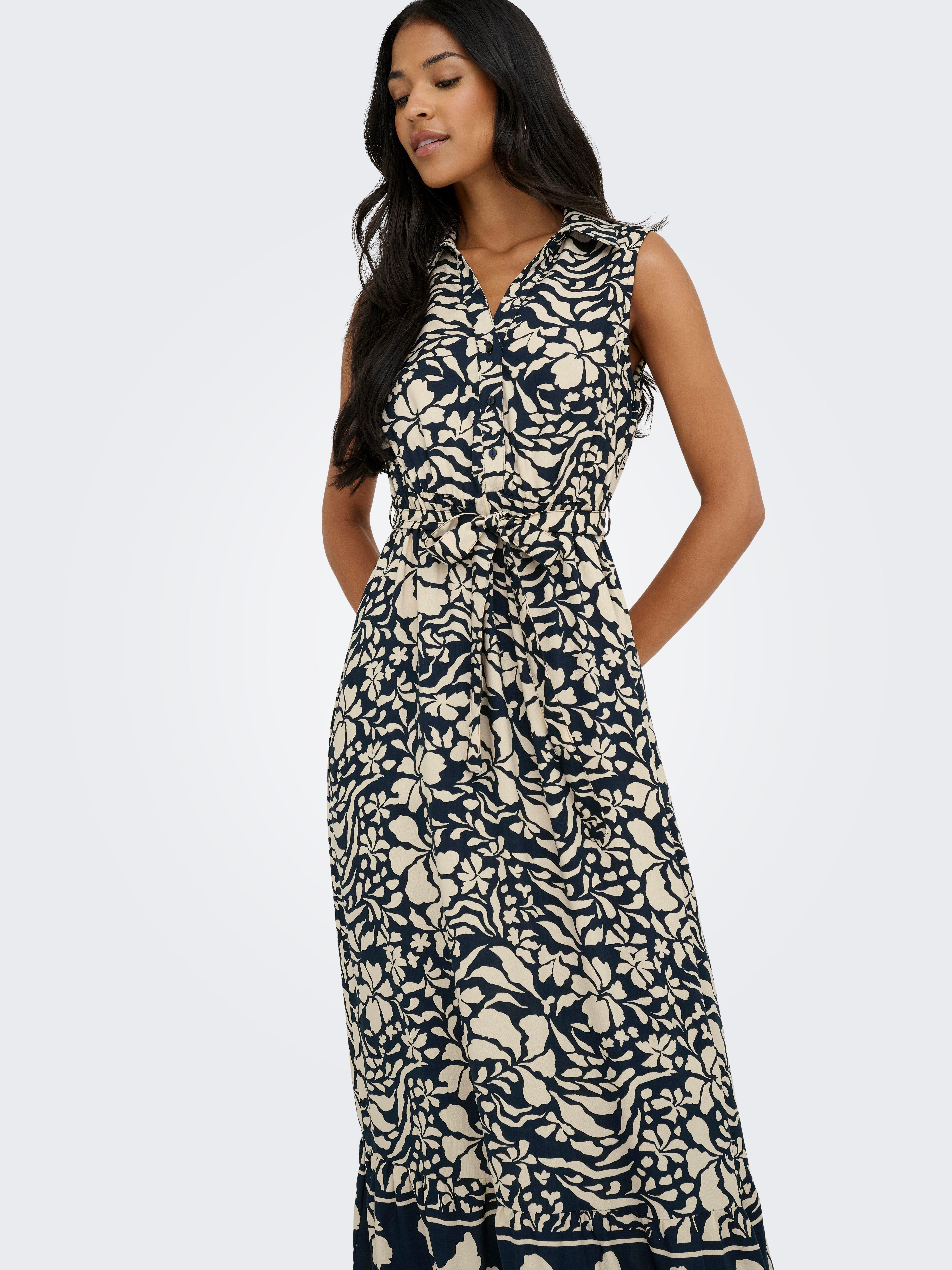 ONLY Maxikleid ONLVIBE LIFE S/L SHIRT LONG DRESS WVN Sommerkleid