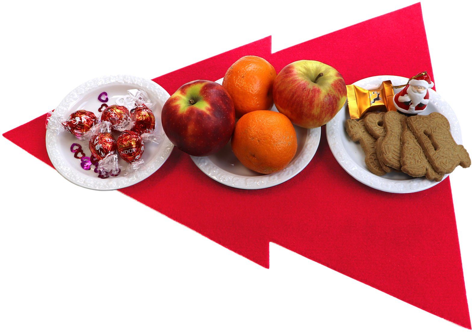 Platzset, Tannenbaum, Weihnachtsdeko rot, Primaflor-Ideen in Textil, (Set, 2 -St), auch ideal als Tischdeko oder Untersetzer, Größe 47,5 x 40cm