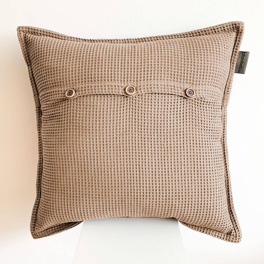 blanketino Dekokissen Kissen mit Waffelmuster, Kissenhülle mit Füllung