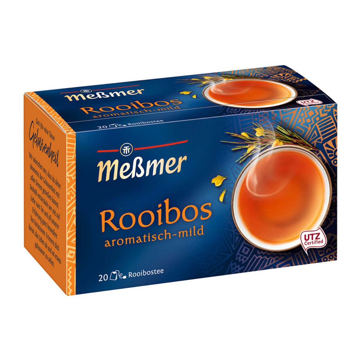 Meßmer Tee, Meßmer Rooibos Tee pur mit mildwürzigem Geschmack und süß duftend 40g