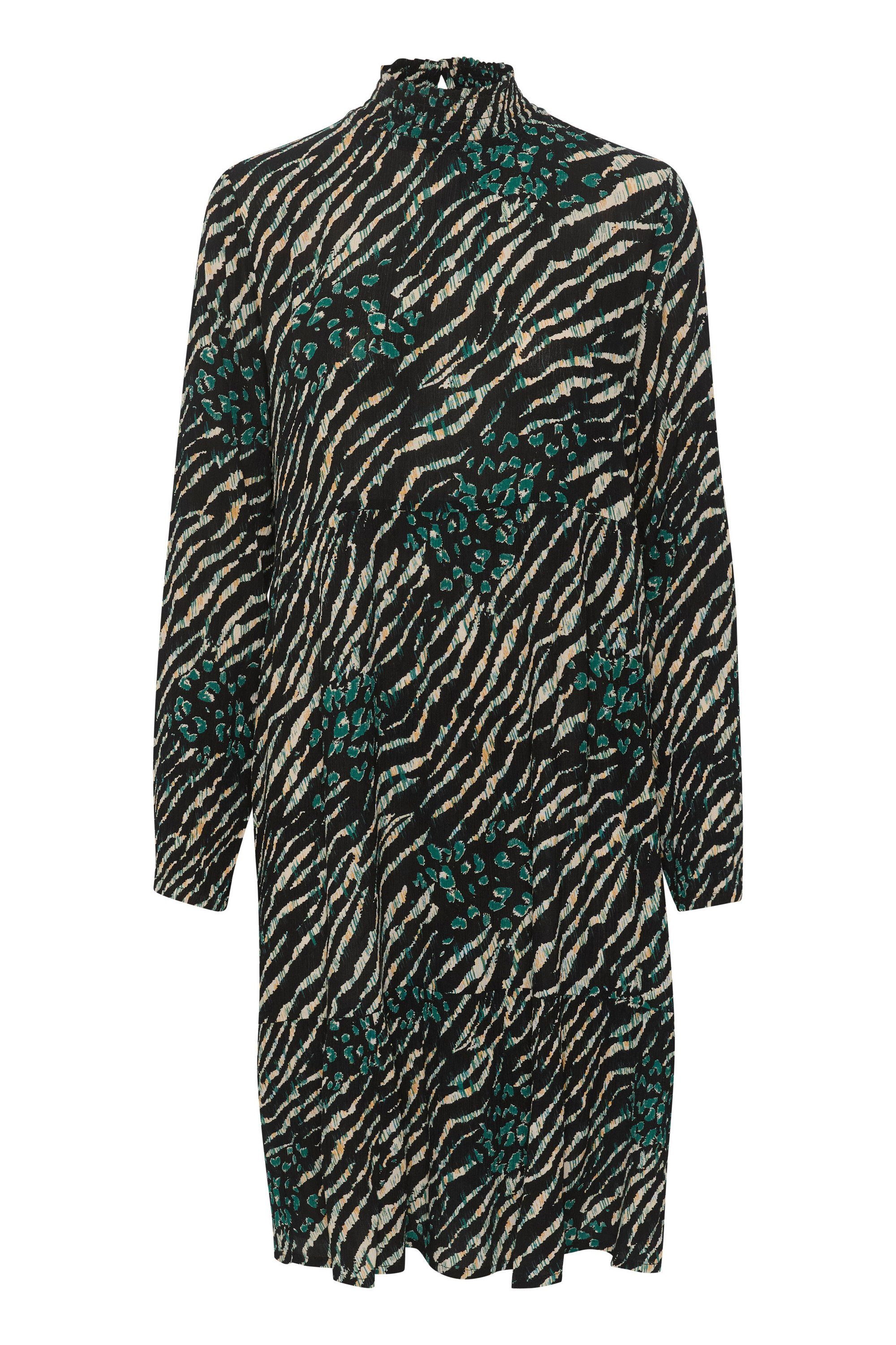KAFFE Jerseykleid Kleid KAamber Black / Green Animal Print