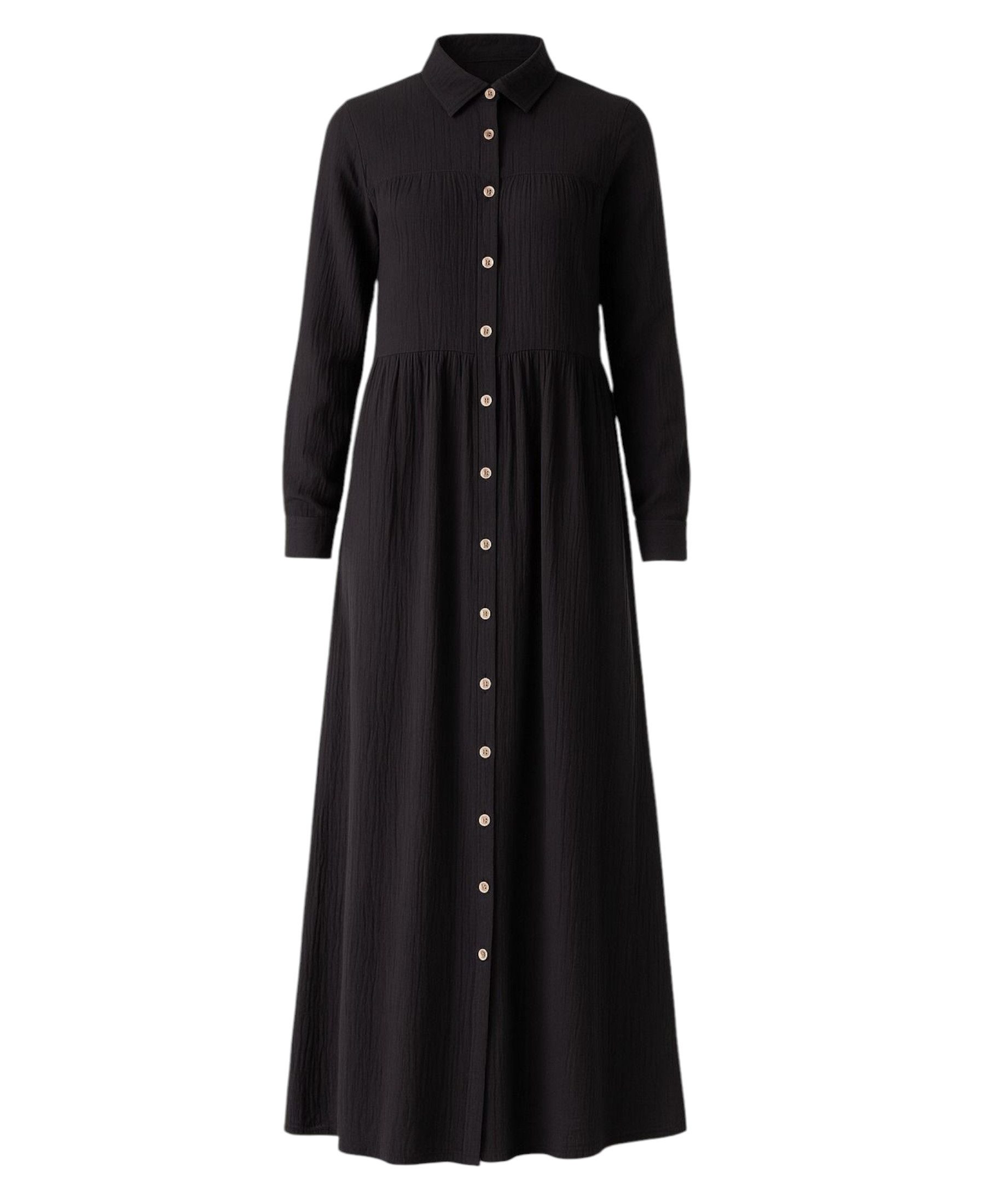 WENOR Sommerkleid Musselin Maxikleid 100% Baumwolle, mit Knopfleiste, 145 c günstig online kaufen