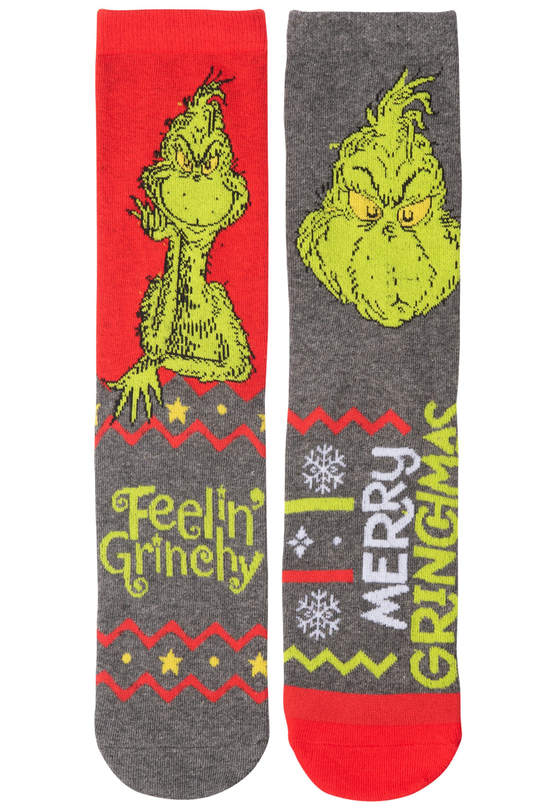 United Labels® Socken The Grinch Socken für Herren - Sneaker Männer 40-45 (3er Pack)