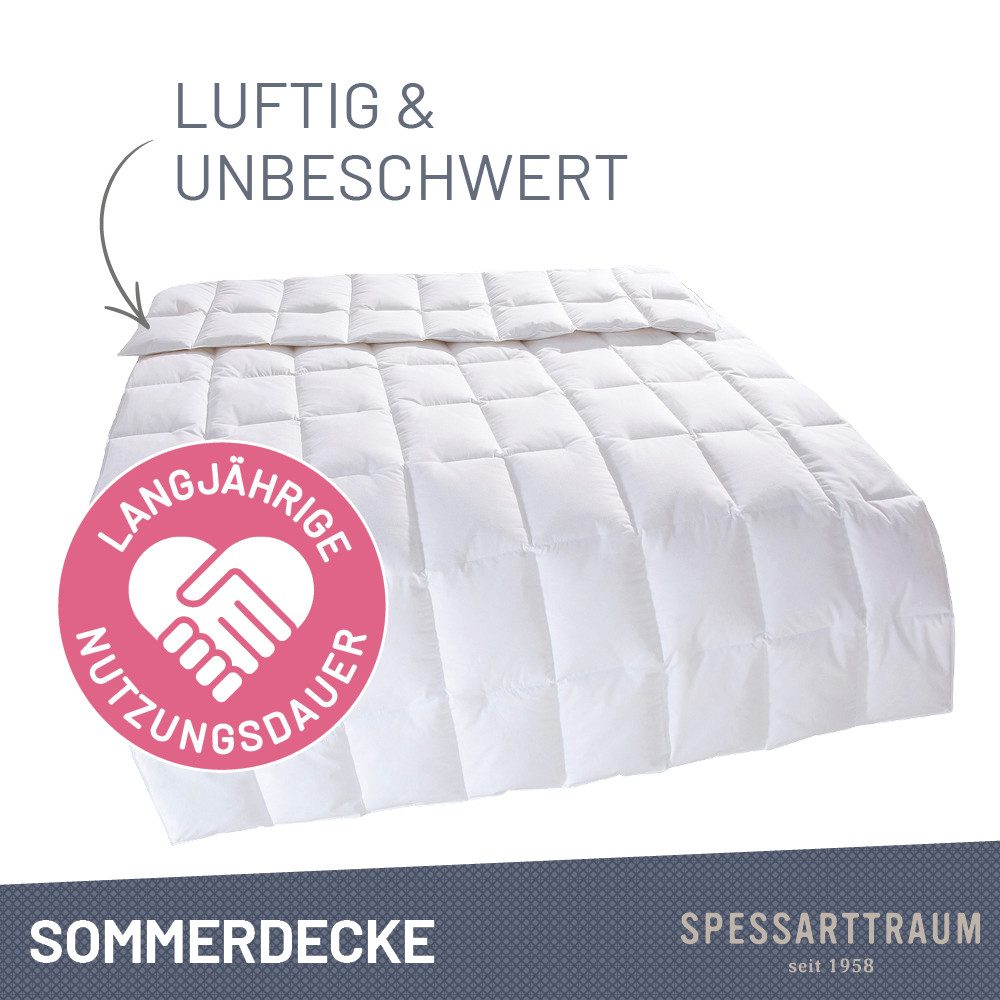 SPESSARTTRAUM Daunenbettdecke Arosa Bettdecke min 135x200 cm & weitere Größen, Füllung: 90% Daunen & 10% Federn, Bezug: 100% Baumwolle, Bettdecke Winter, Sommer, Made in Germany