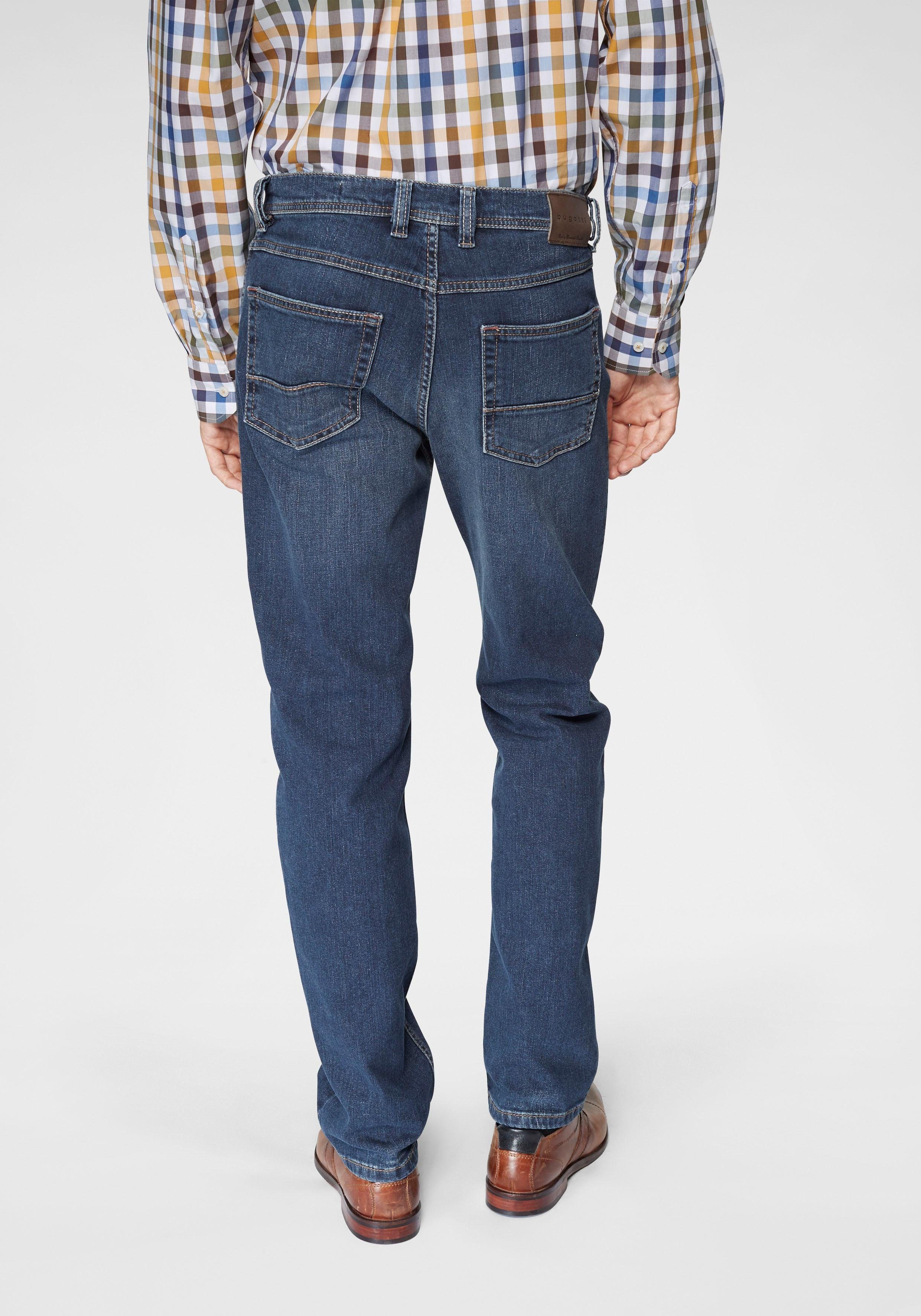 2farbige bugatti Regular-fit-Jeans Kontrastnähte denim Regular-fit,