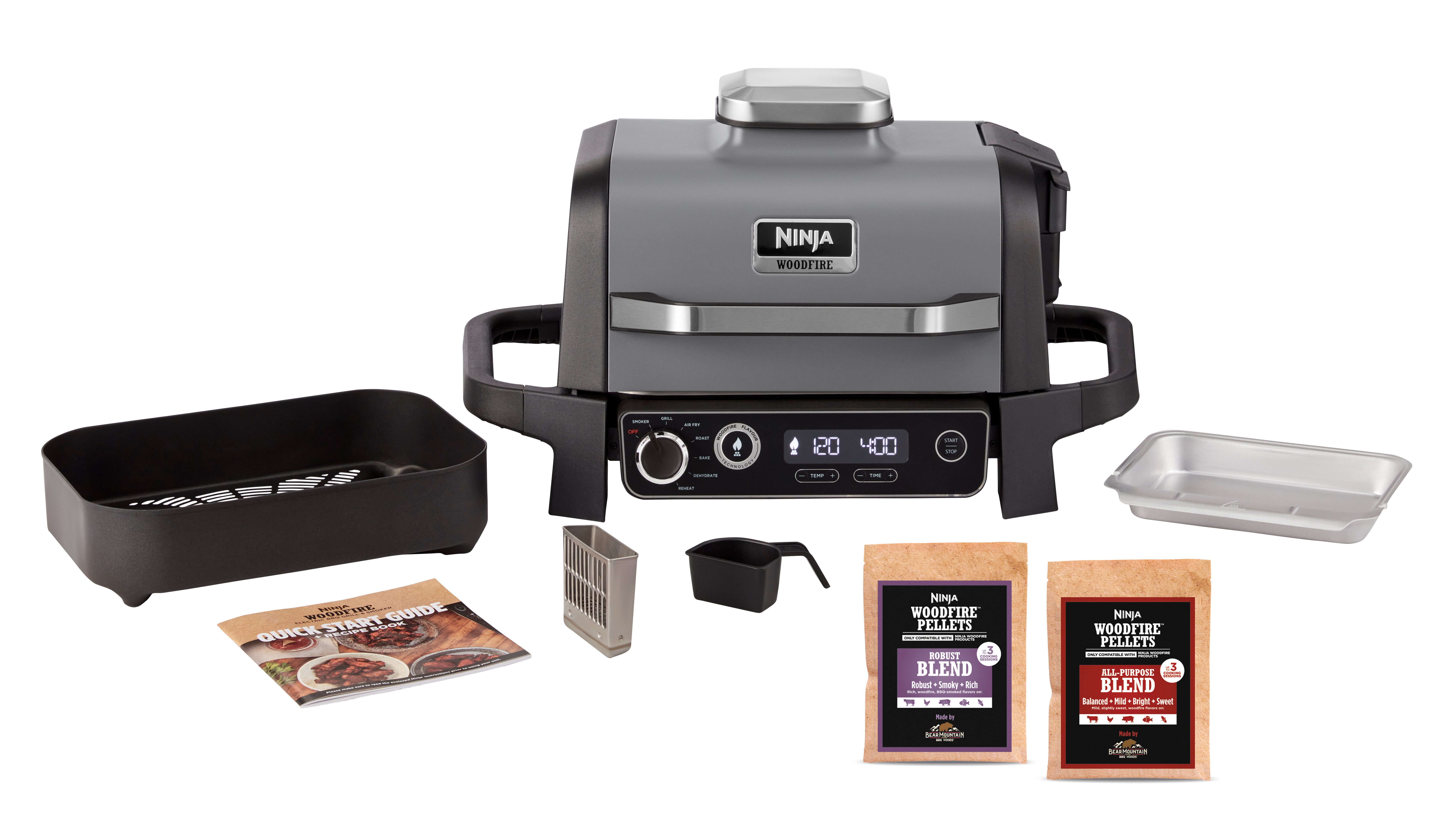 NINJA Tischgrill Ninja Woodfire OG701EU, 2400 W, Elektrischer Outdoor Grill