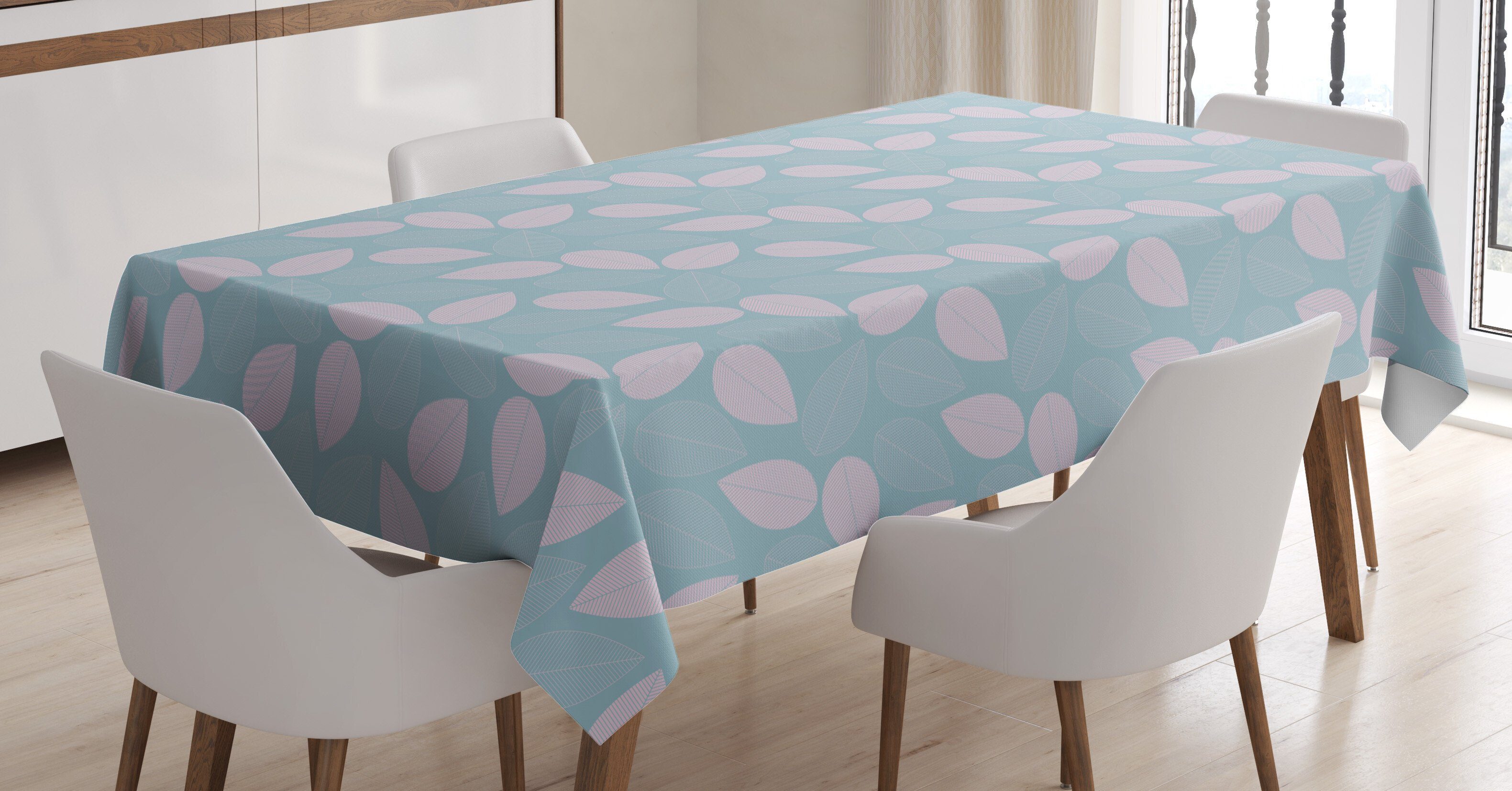 Abakuhaus Tischdecke Farbfest Big gestreiftes geeignet Blatt Klare Waschbar Farben, Bereich den Für Silhouetten Pastell Außen