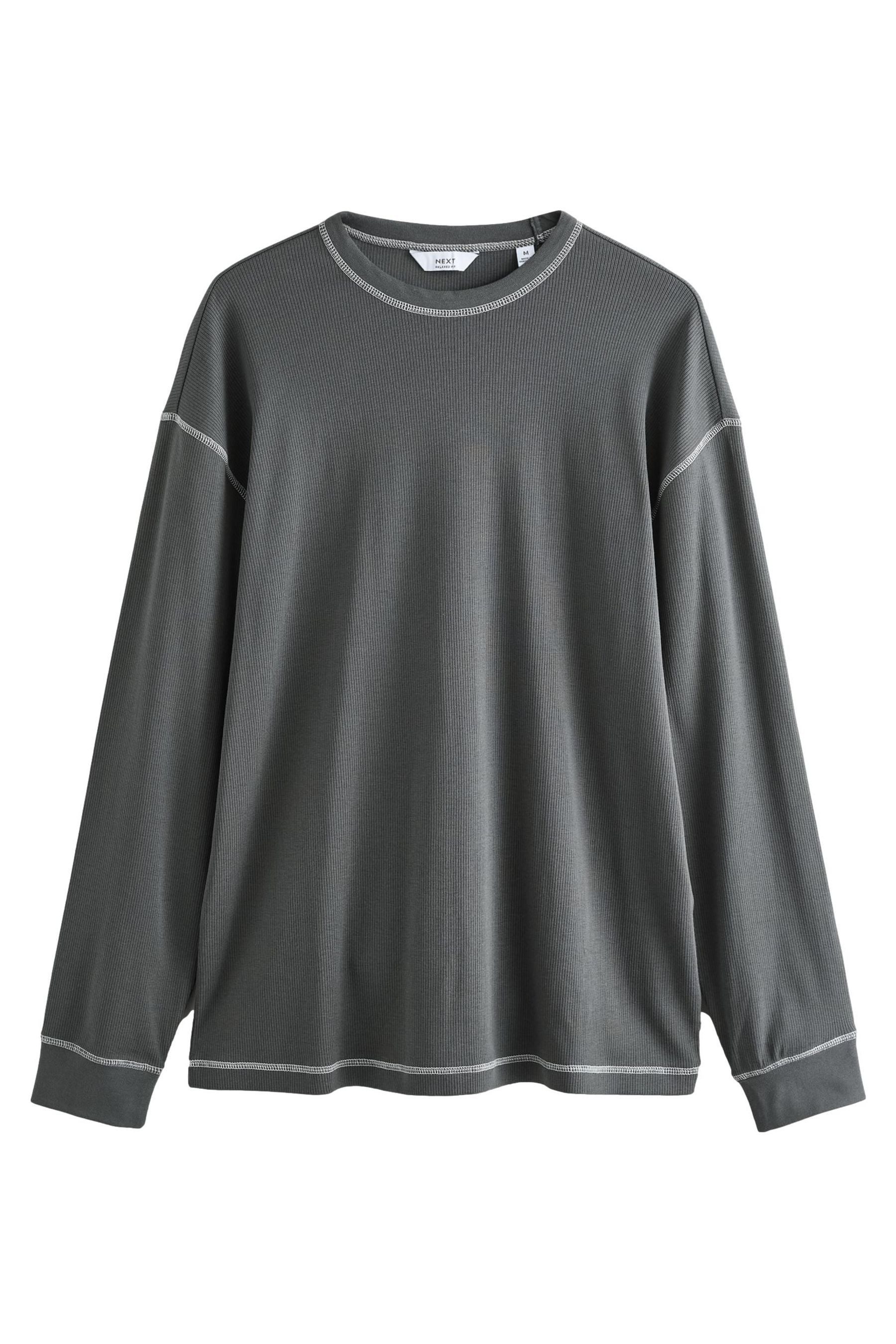 Next Langarmshirt Geripptes langärmeliges strukturiertes T-Shirt günstig online kaufen