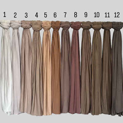 Aymasal Kopftuch XXL Jersey Luxury Hijab Kopftuch Scarf Schal Extra lang 190x80 Islam
