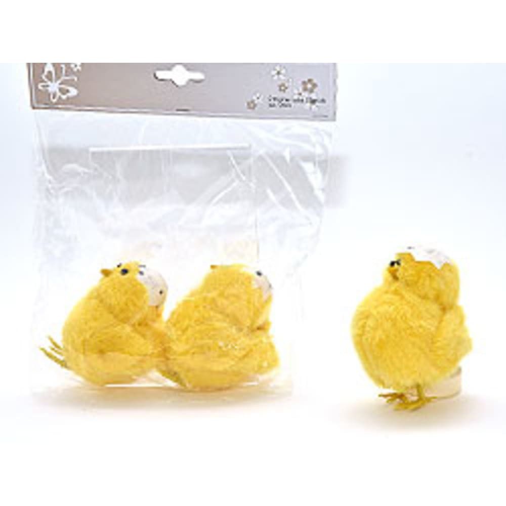 HundB Osterfigur Plüsch Küken Osterdeko gelb 2er-Set 75mm (Stück, 2 St., Küken mit Ei aus Plüsch), Osterschmuck Plüschküken Dekoration Frühlingsdeko Osterfiguren