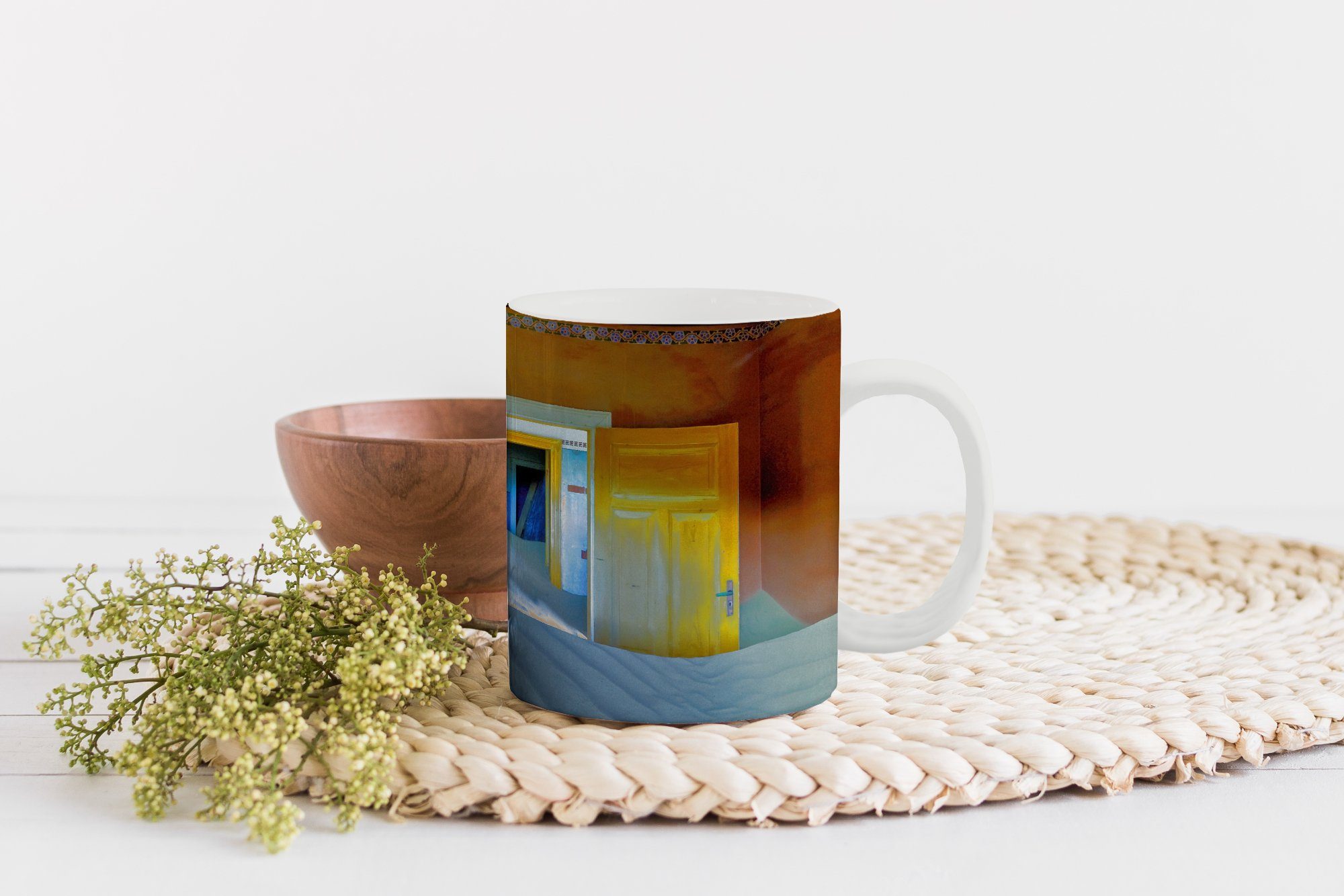 Kaffeetassen, Tasse Becher, Keramik, Teetasse, Teetasse, MuchoWow Architektur, Wüste - Tür Sand - Geschenk -