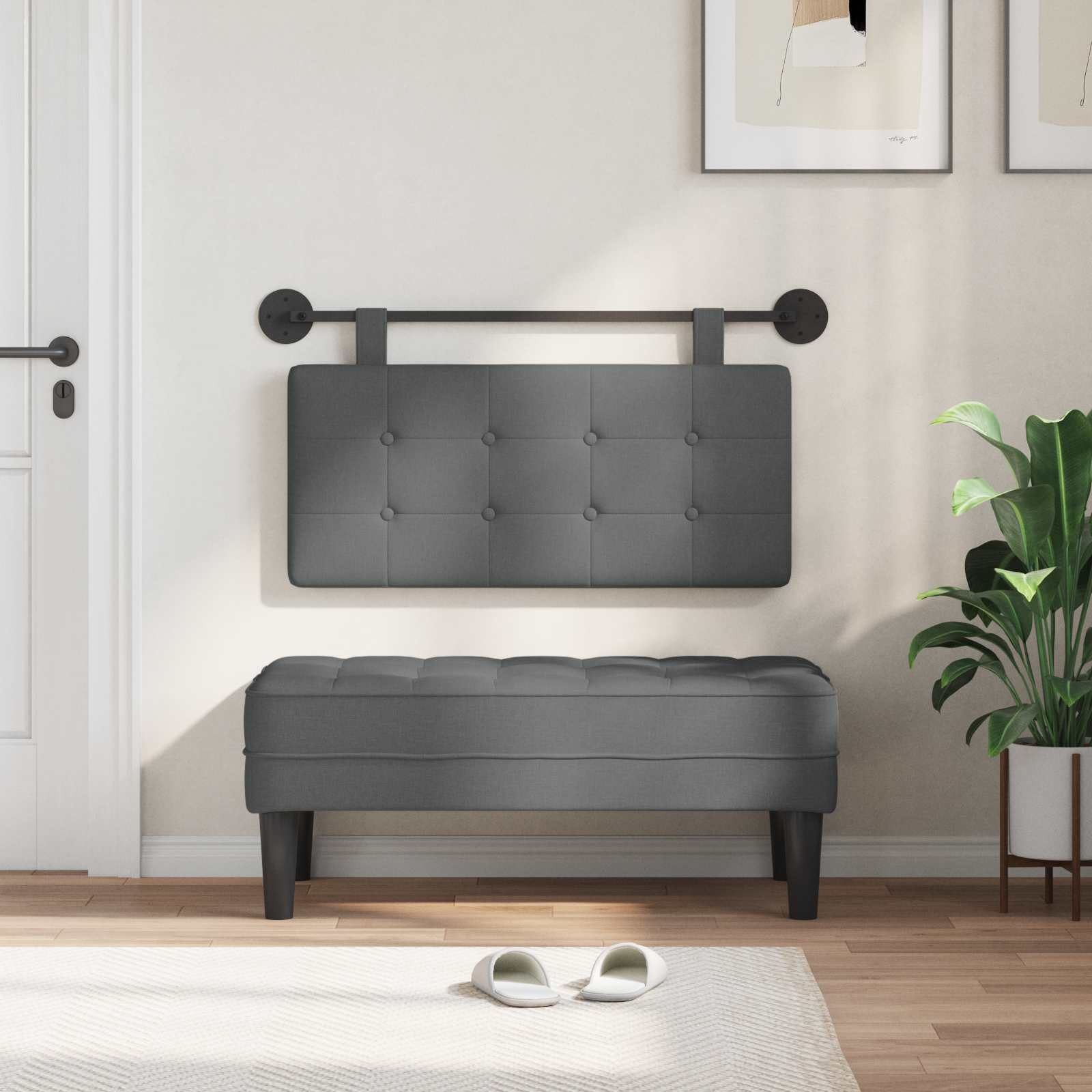 vidaXL Bett Hängendes Kopfteil Stoff (1-tlg) – Bild 3 von 5