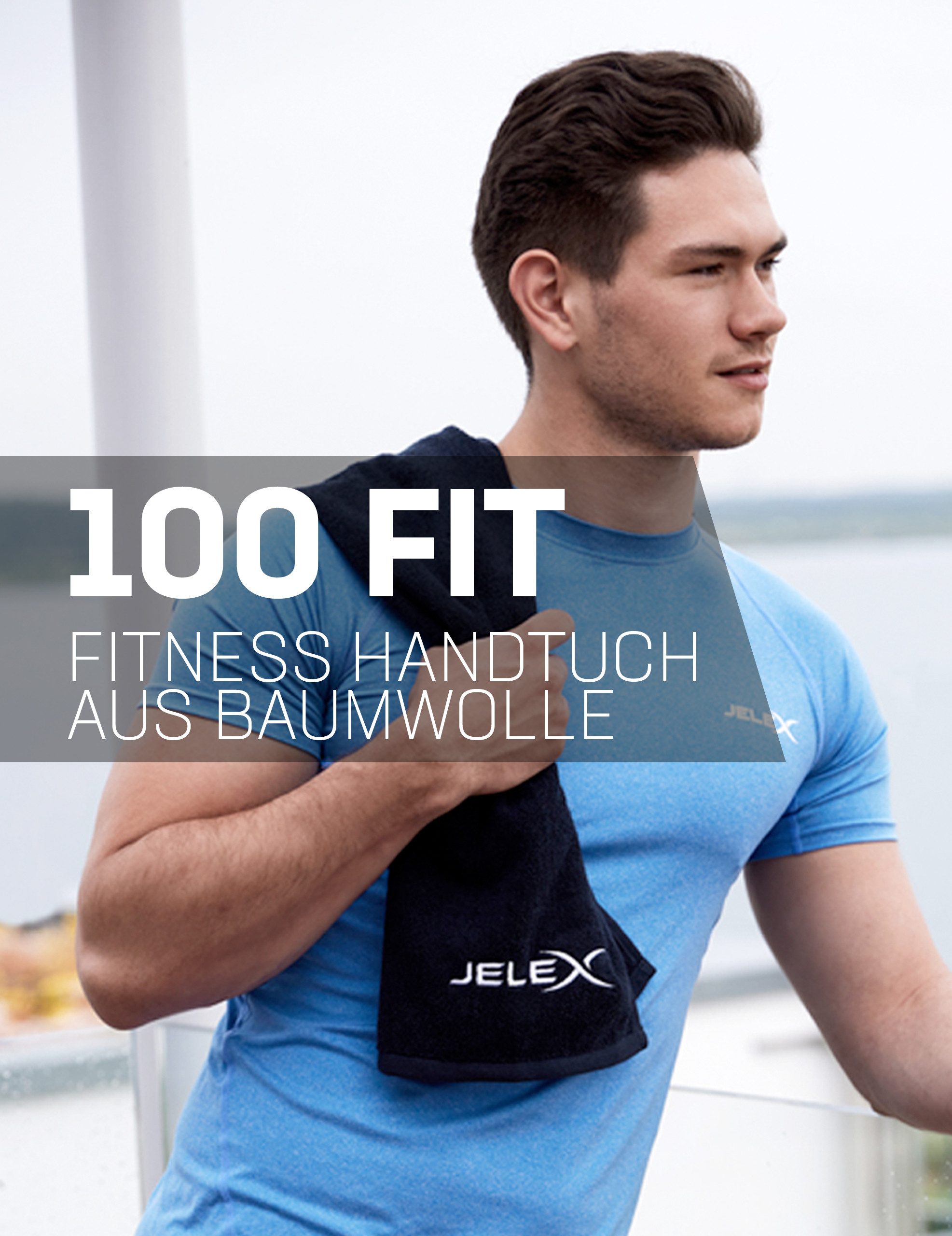JELEX Sporthandtuch "100FIT" Fitness Handtuch mit Zip-Tasche, multifunktion günstig online kaufen