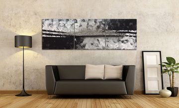 WandbilderXXL XXL-Wandbild Silver Swing 210 x 70 cm, Abstraktes Gemälde, handgemaltes Unikat