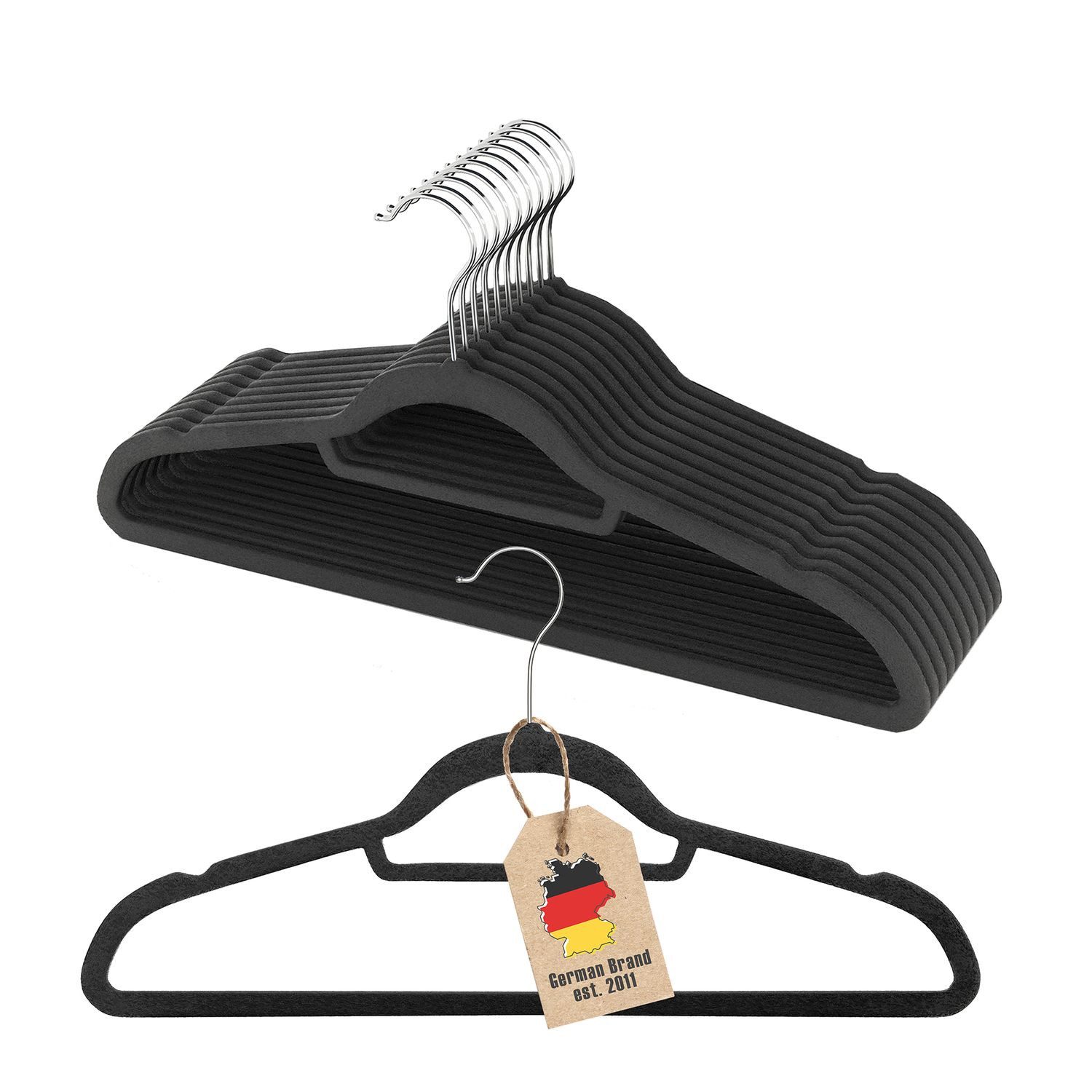 Intirilife Kleiderbügel, (10-tlg), 10x Kleiderbügel SCHWARZ günstig online kaufen