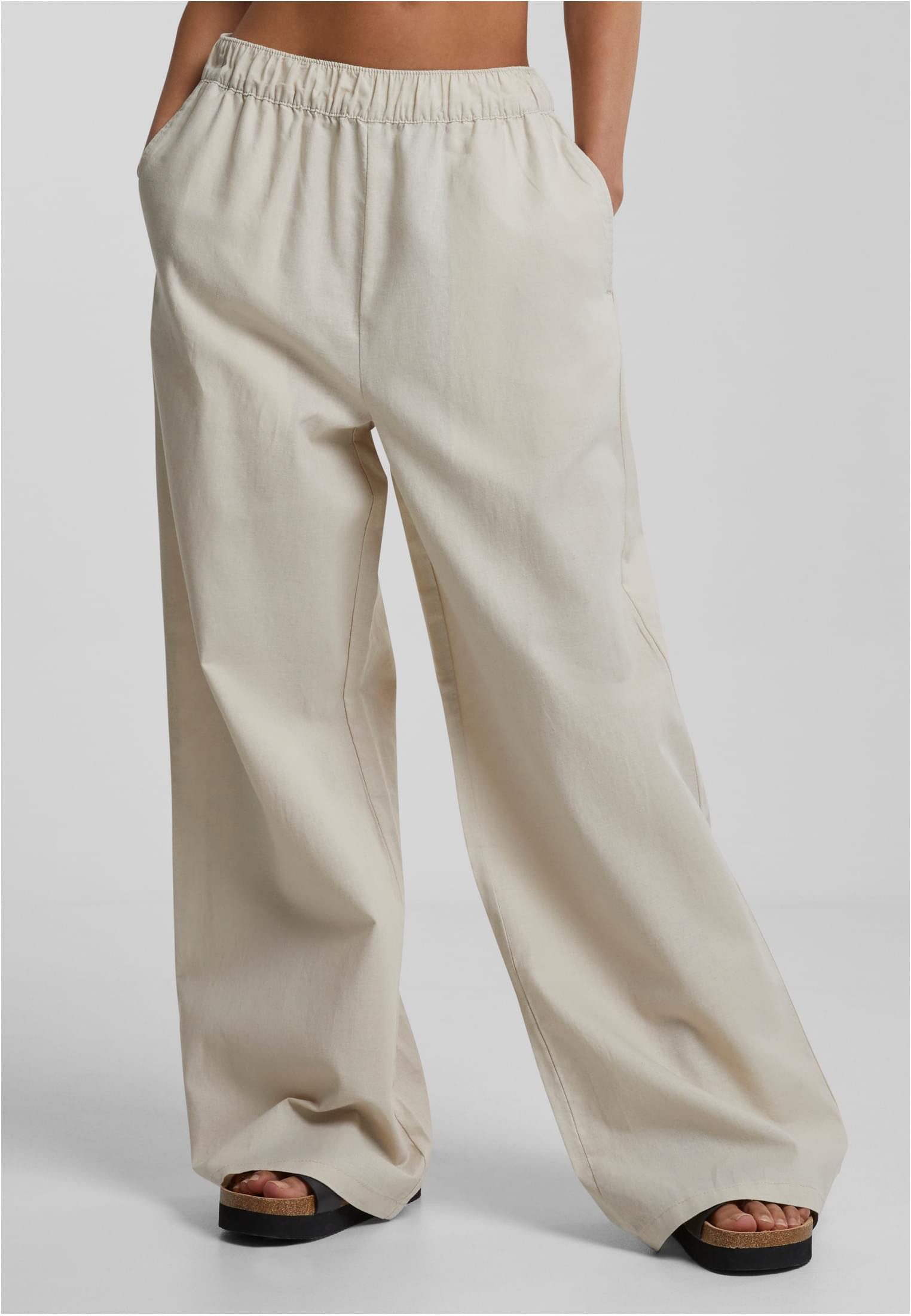 Funktionshose Ladies Linen Mixed Wide Pants Damen weite Hose