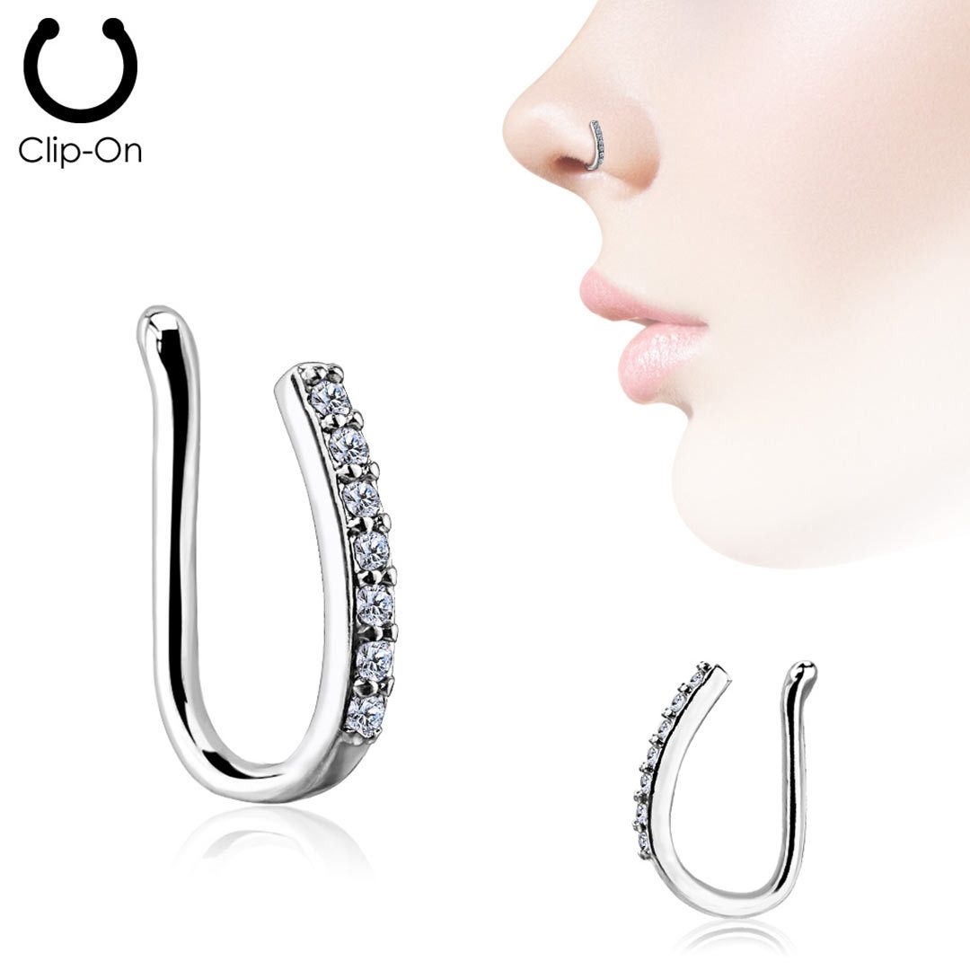 Order & Smile Schmuck Nasenpiercing Fake Nasenpiercing mit Zirkonia