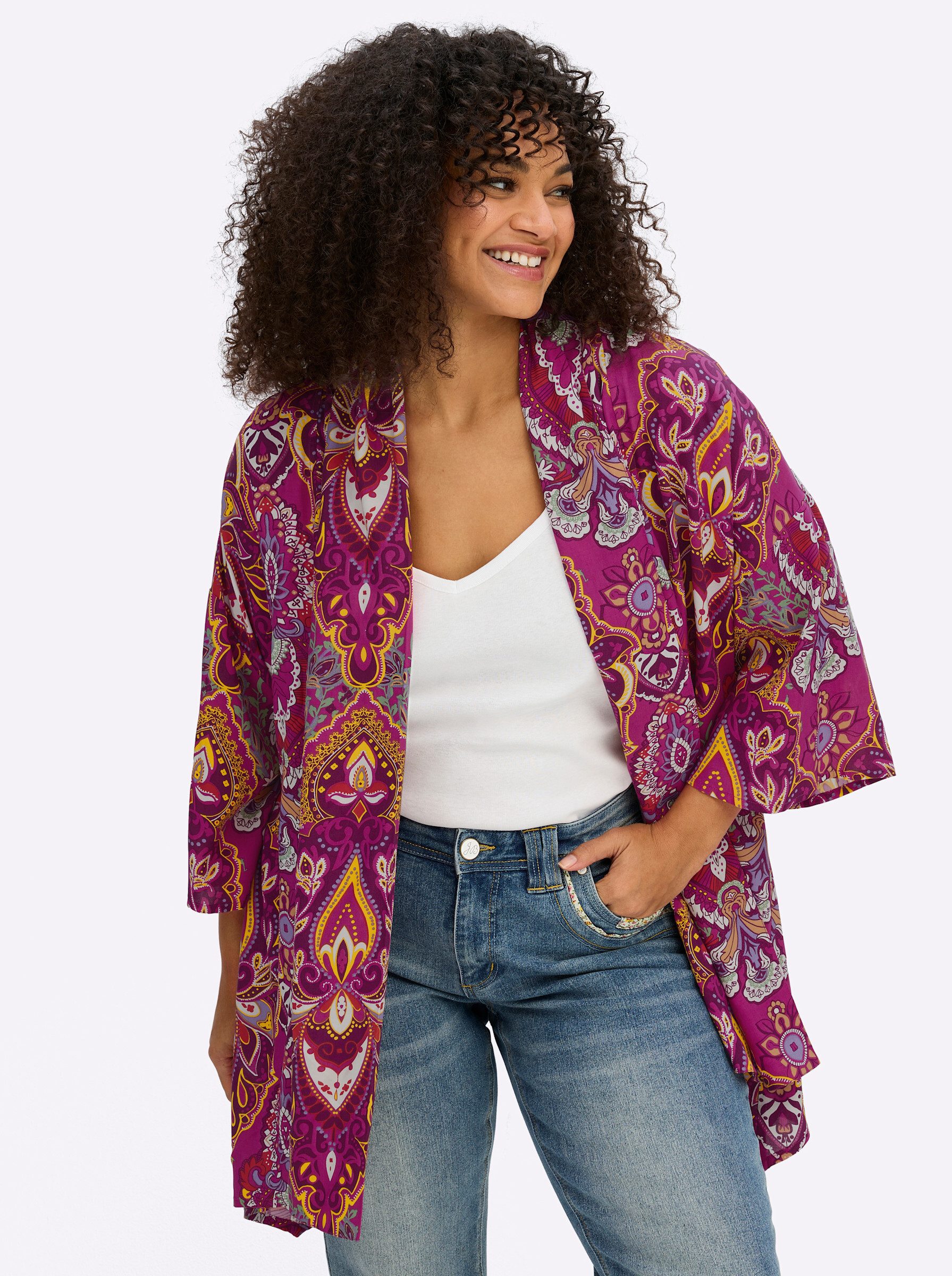sheego by Joe Browns Blusenblazer Blusenjacke 3/4-Arm
