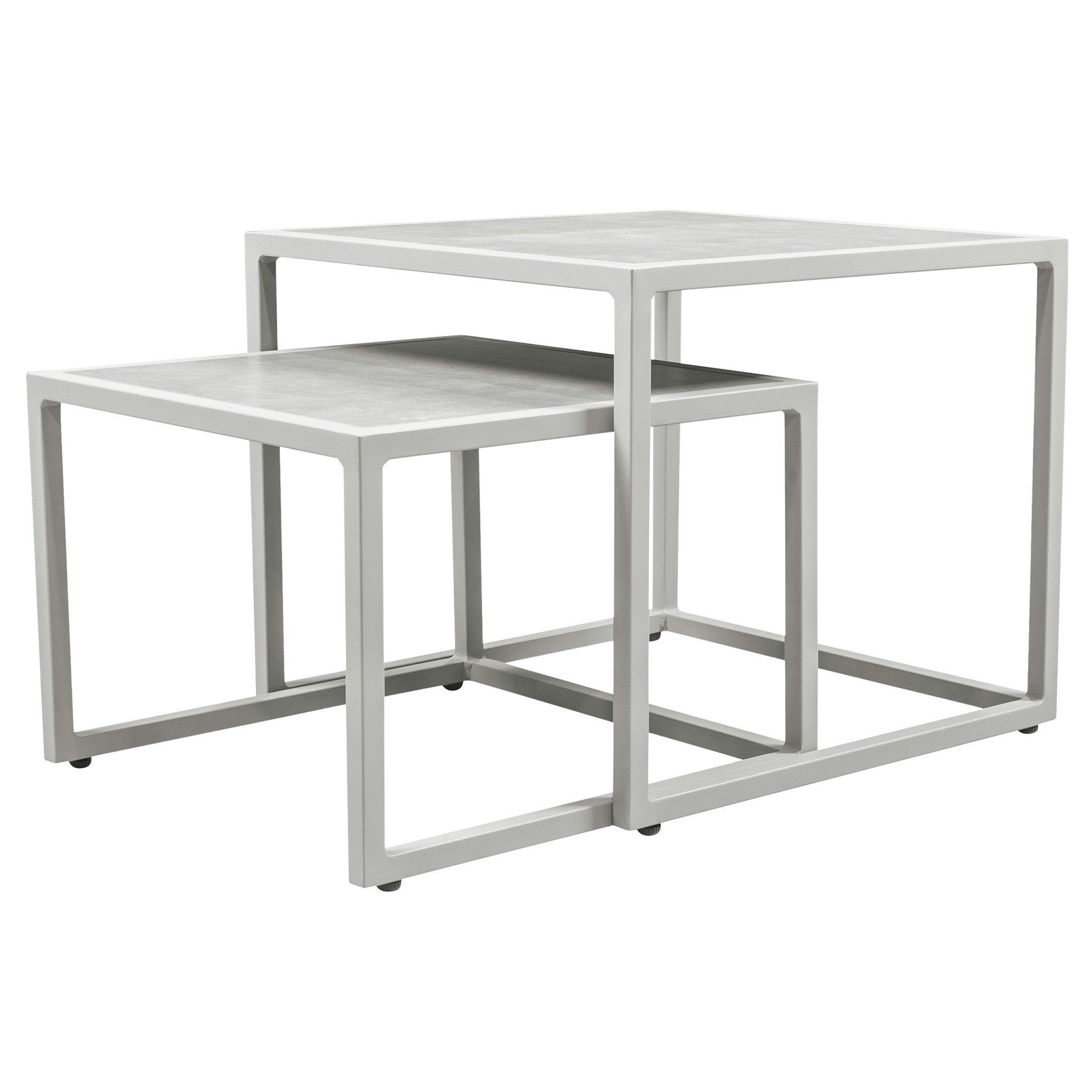 bene living Beistelltisch Dalias 50 x 50 cm - Aluminium (2-St., 2er Set), ineinanderschiebbar, wetterfest und flexibel kombinierbar