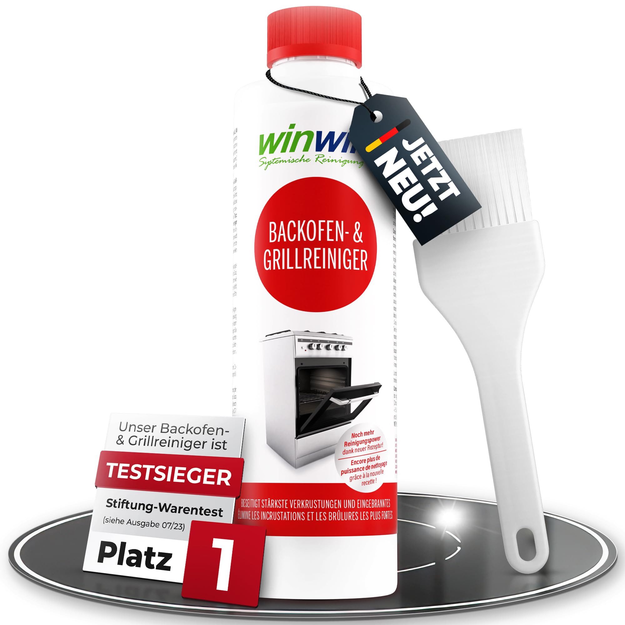 winwinCLEAN Backofenreiniger & Grillreiniger 0,5L [Testsieger Stiftung Warentest] Backofenreiniger